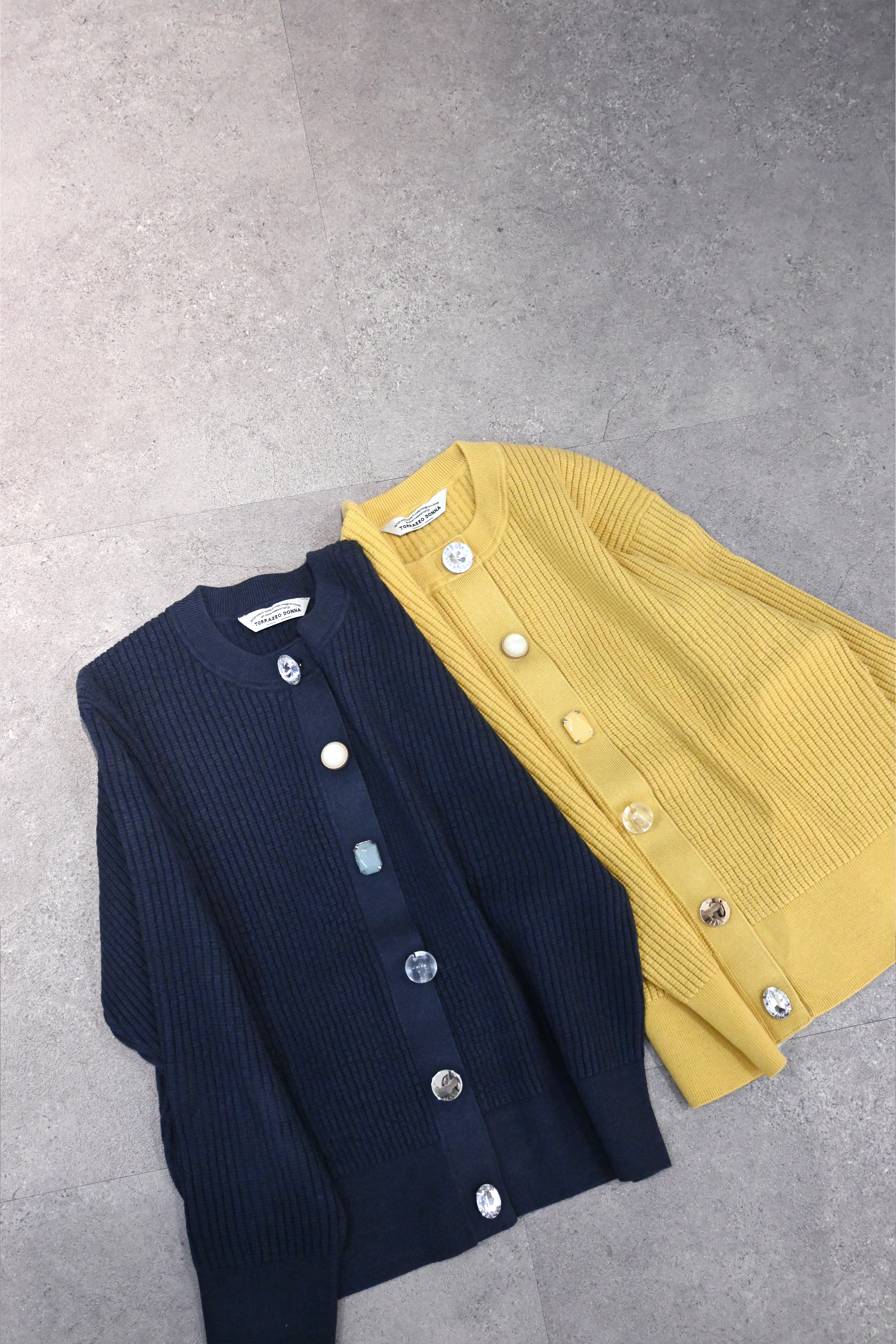 ワッフル編みビジューカーディガン(6262-682)