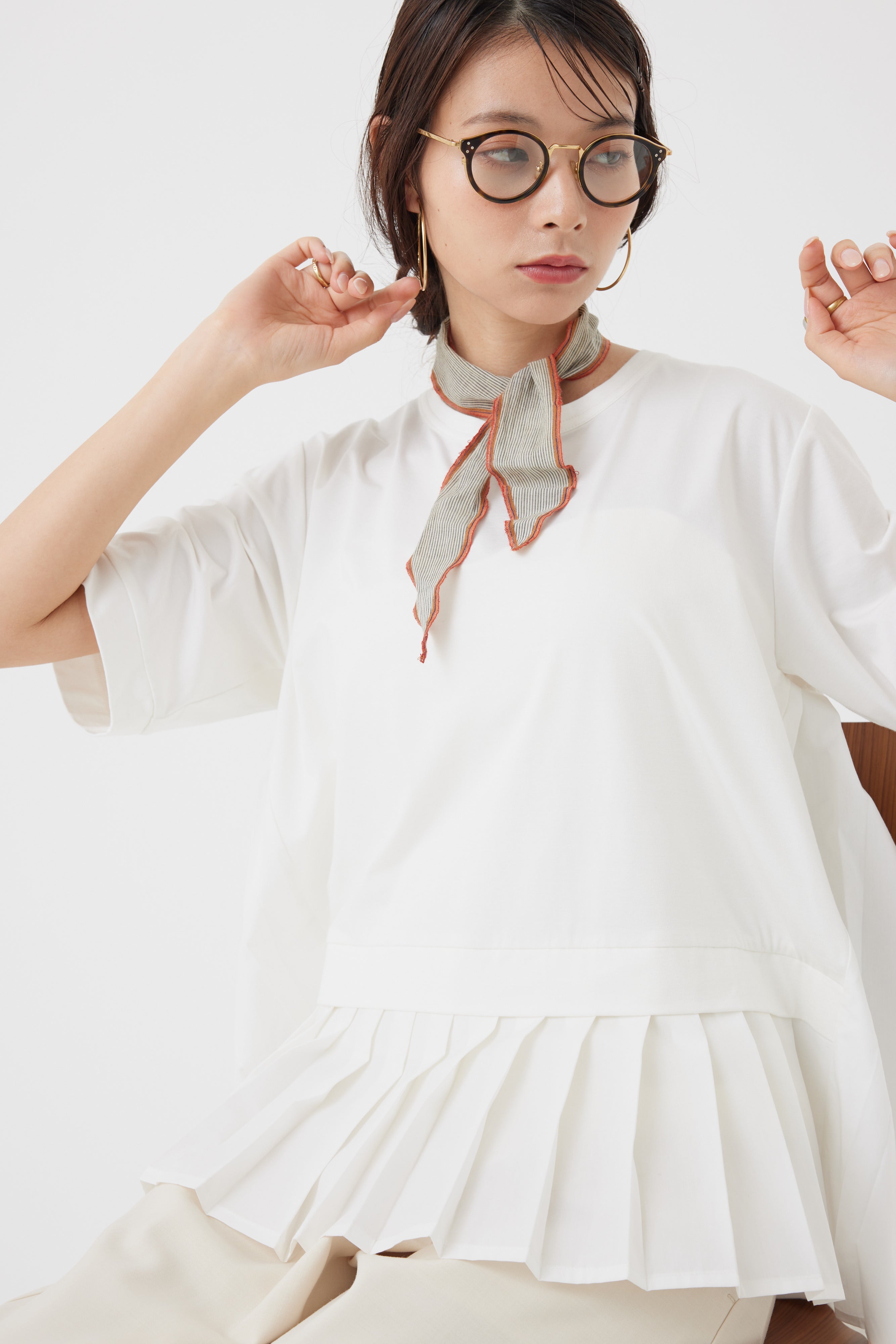 プリーツハイブリットTシャツ(6251-330)