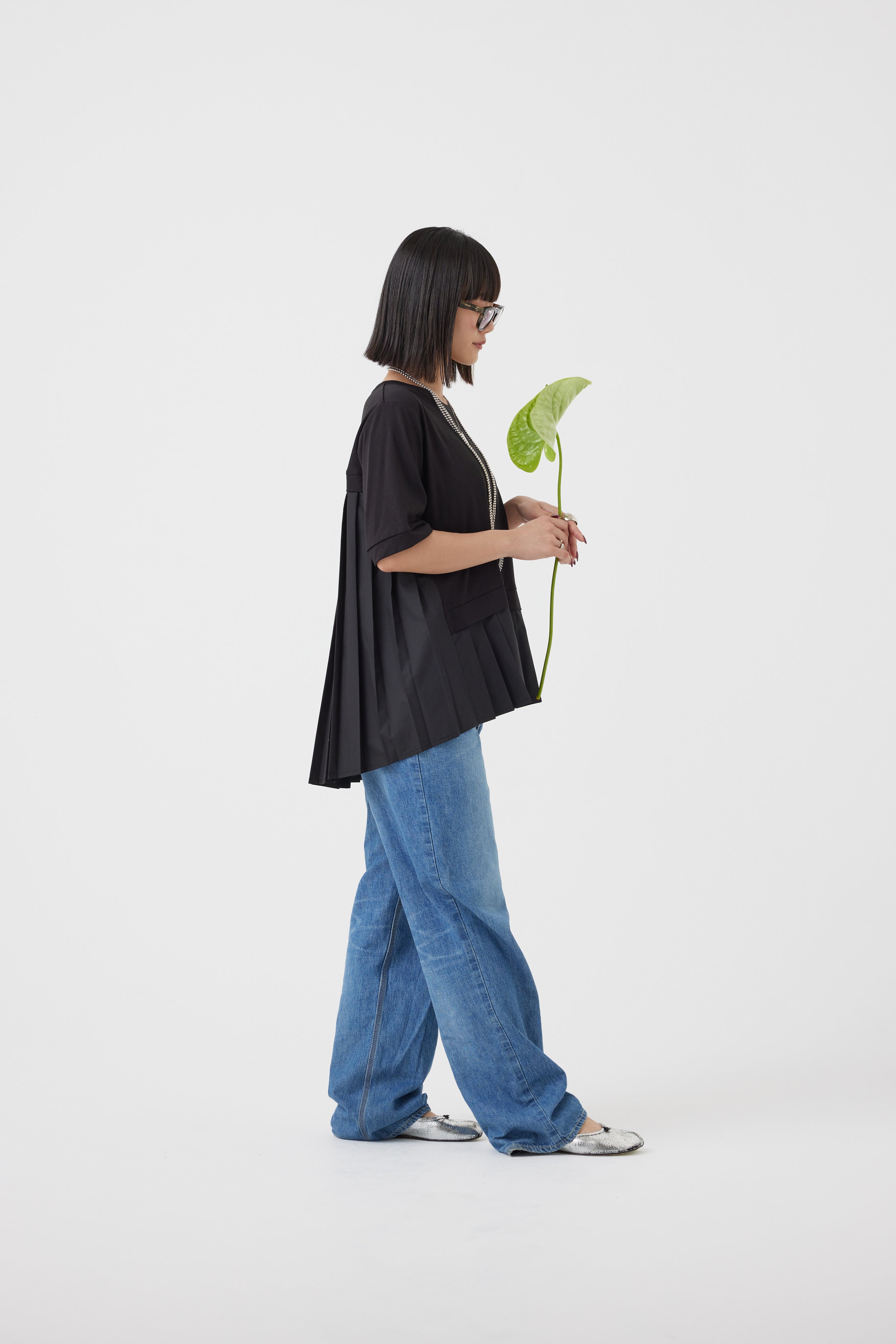 プリーツハイブリットTシャツ(6251-330)