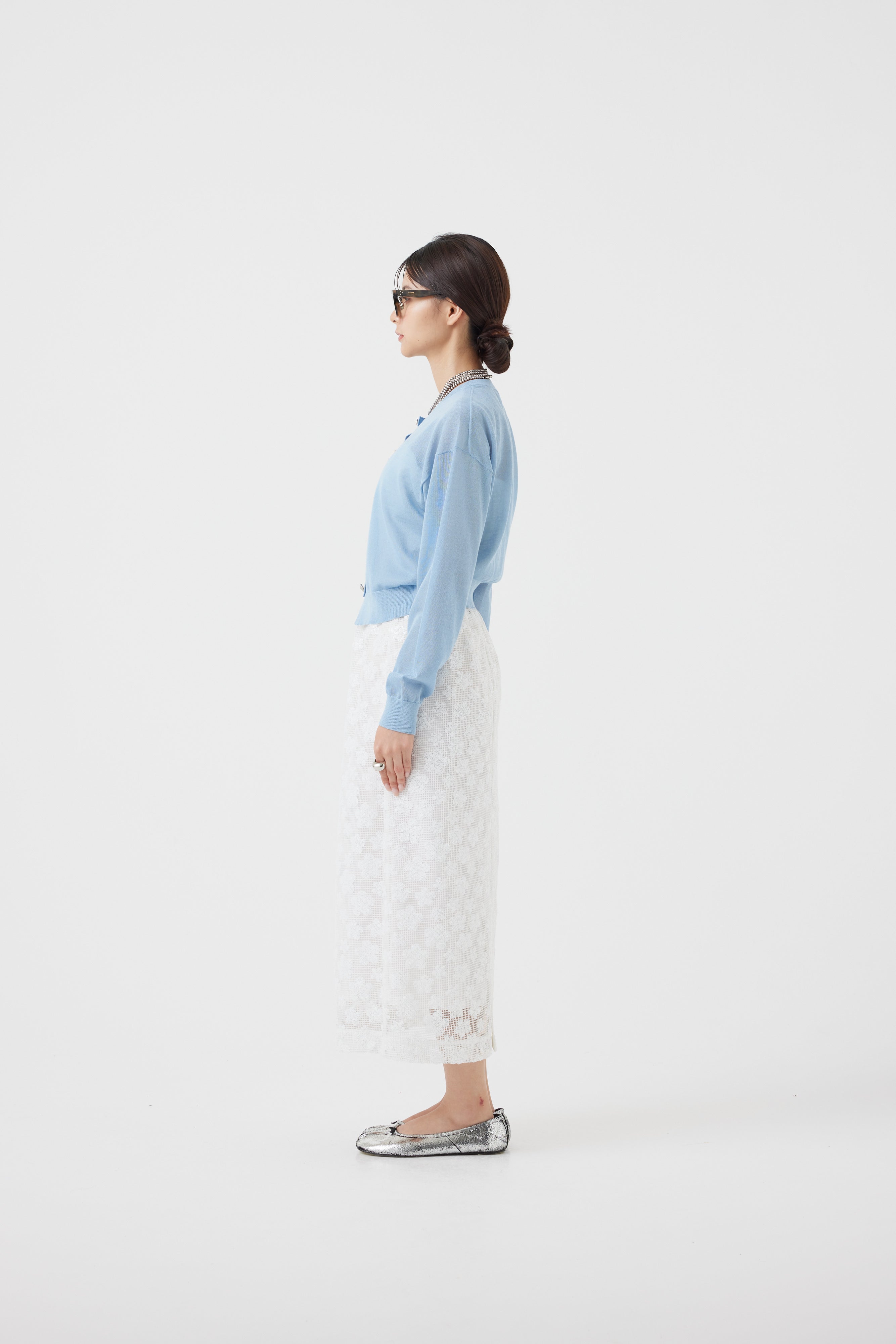 麻混ビジューカーディガン(6251-680)