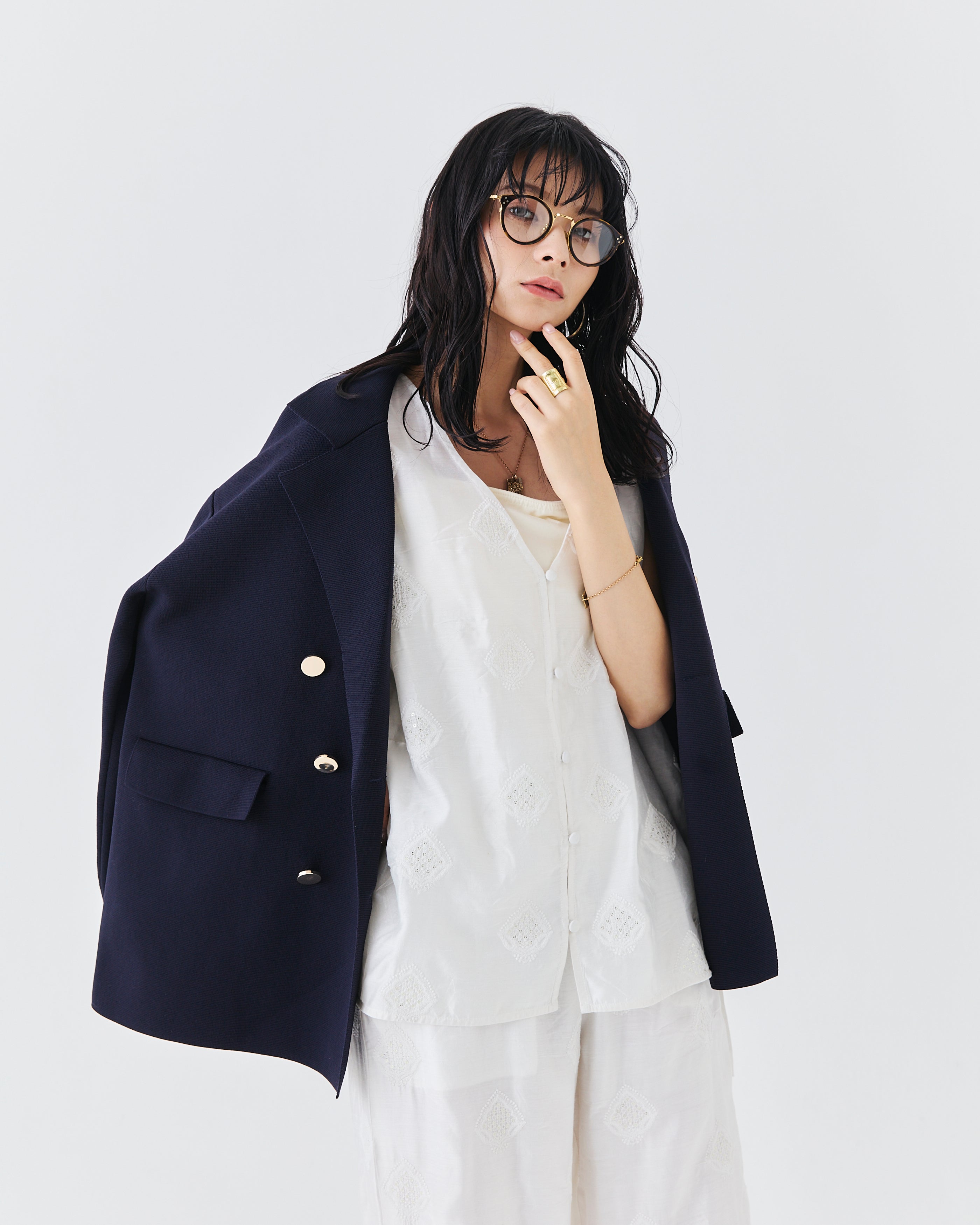 【3.20- 先行予約開始】インド刺繍レイヤード２WAYトップス（6266-319）