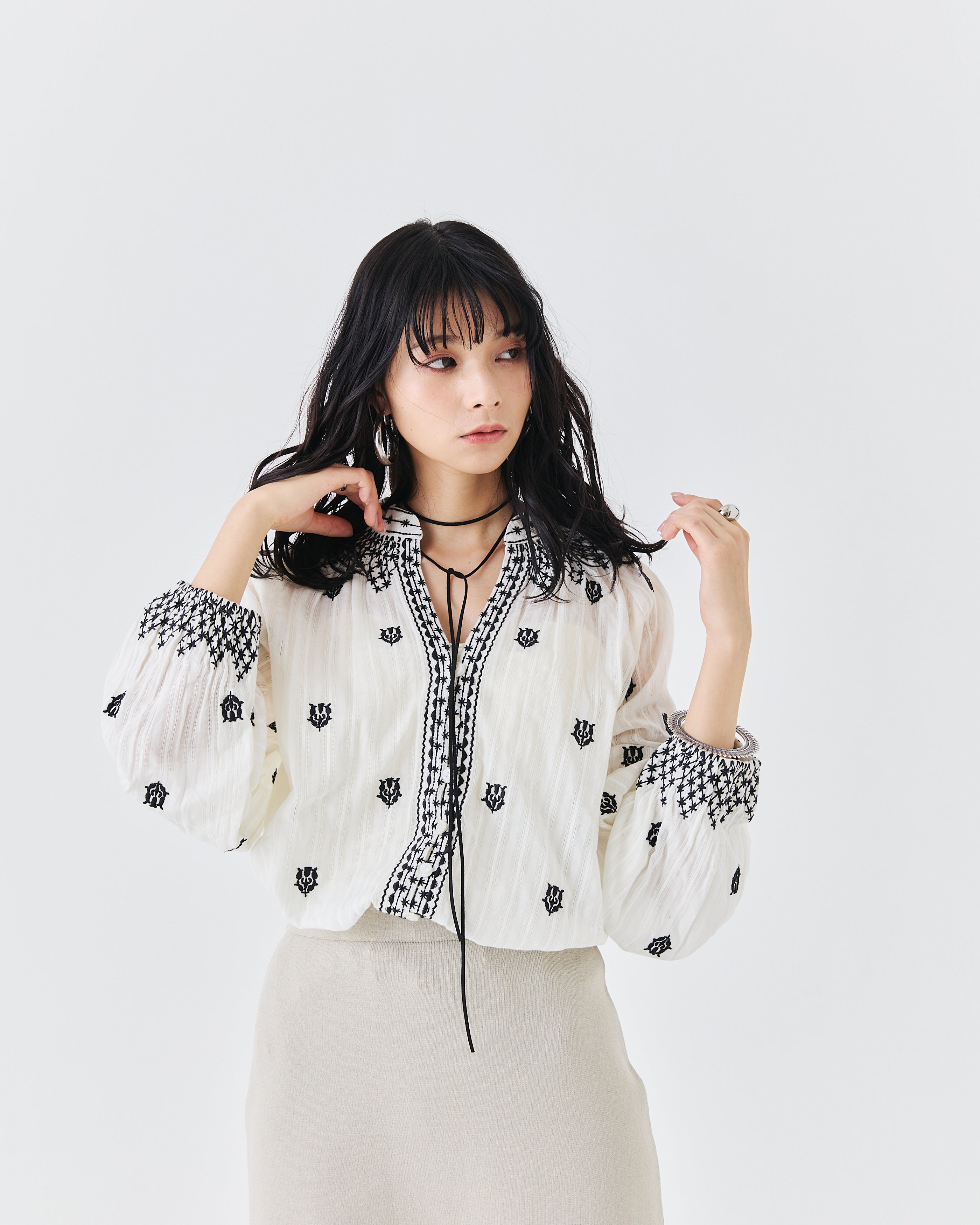 【先行予約】インド刺繍ブラウス(6265-595)