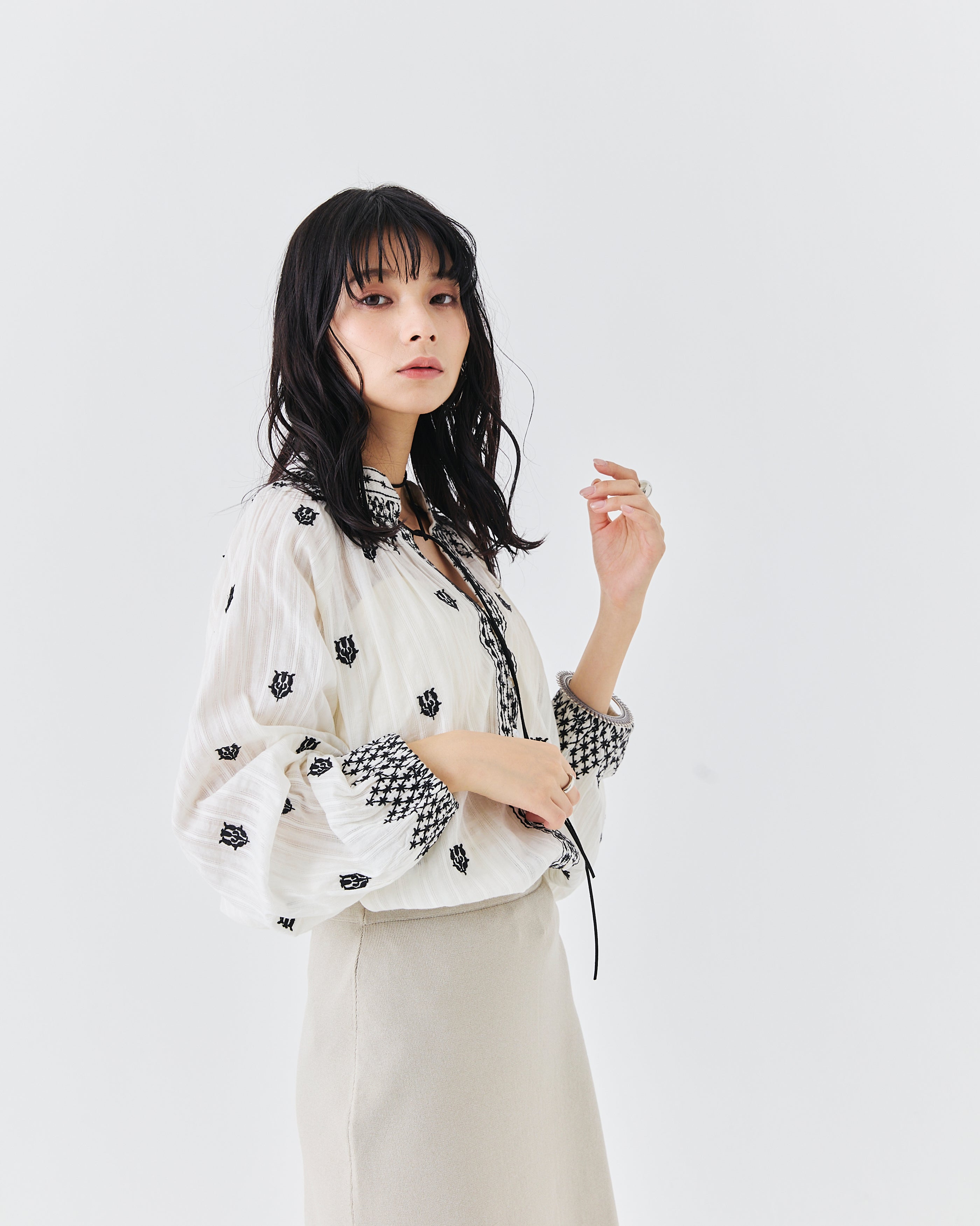 【先行予約】インド刺繍ブラウス(6265-595)