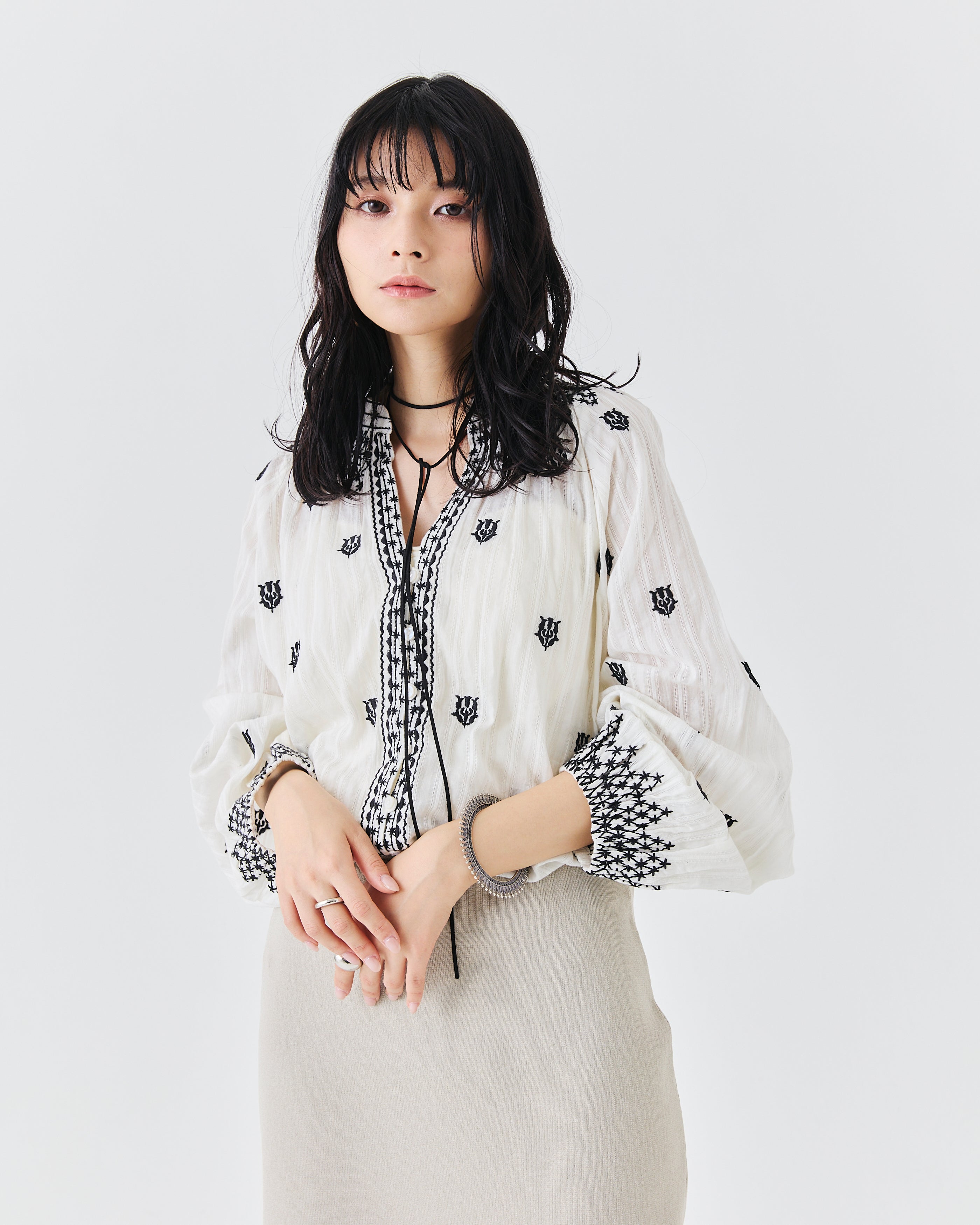 【先行予約】インド刺繍ブラウス(6265-595)