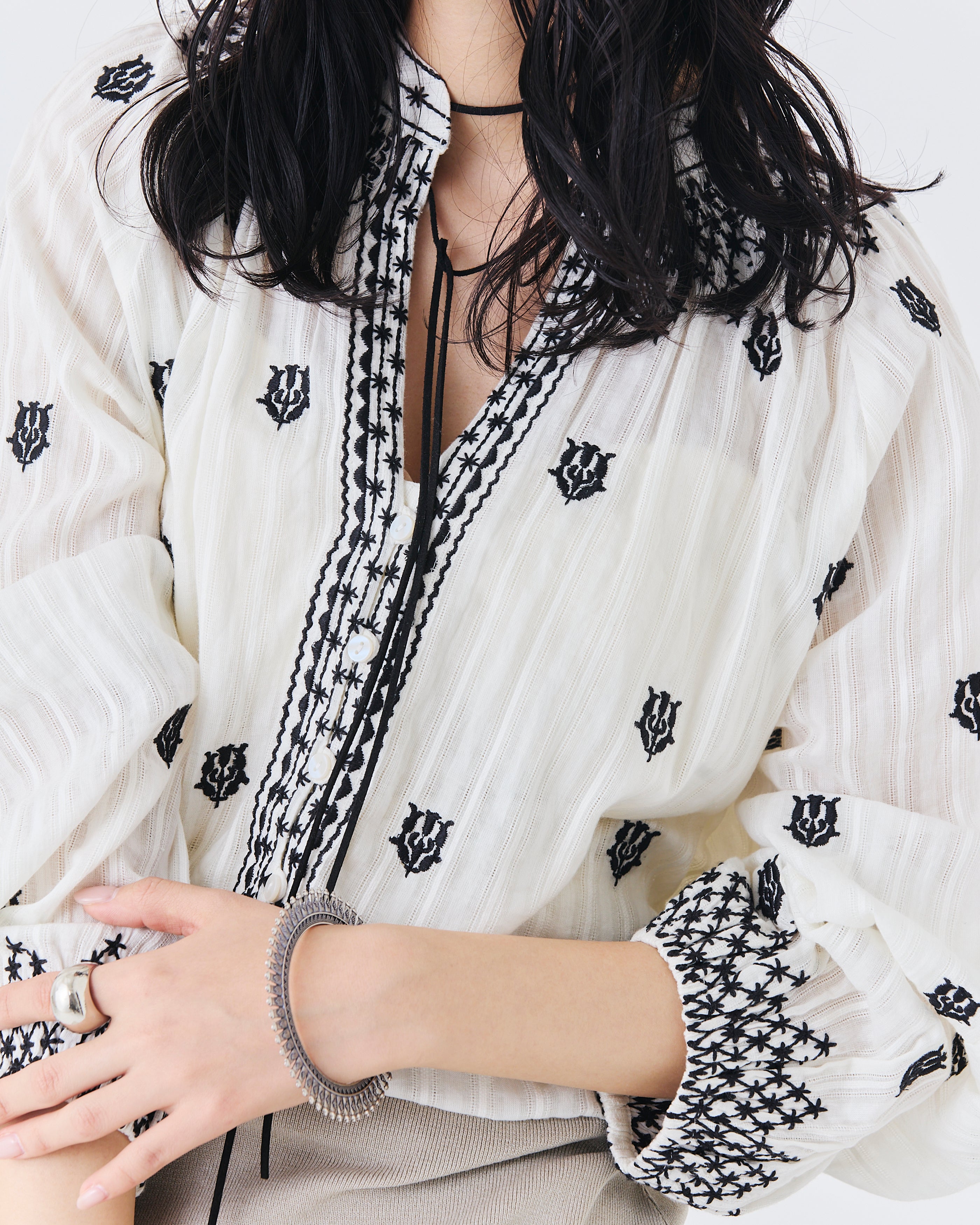 【先行予約】インド刺繍ブラウス(6265-595)