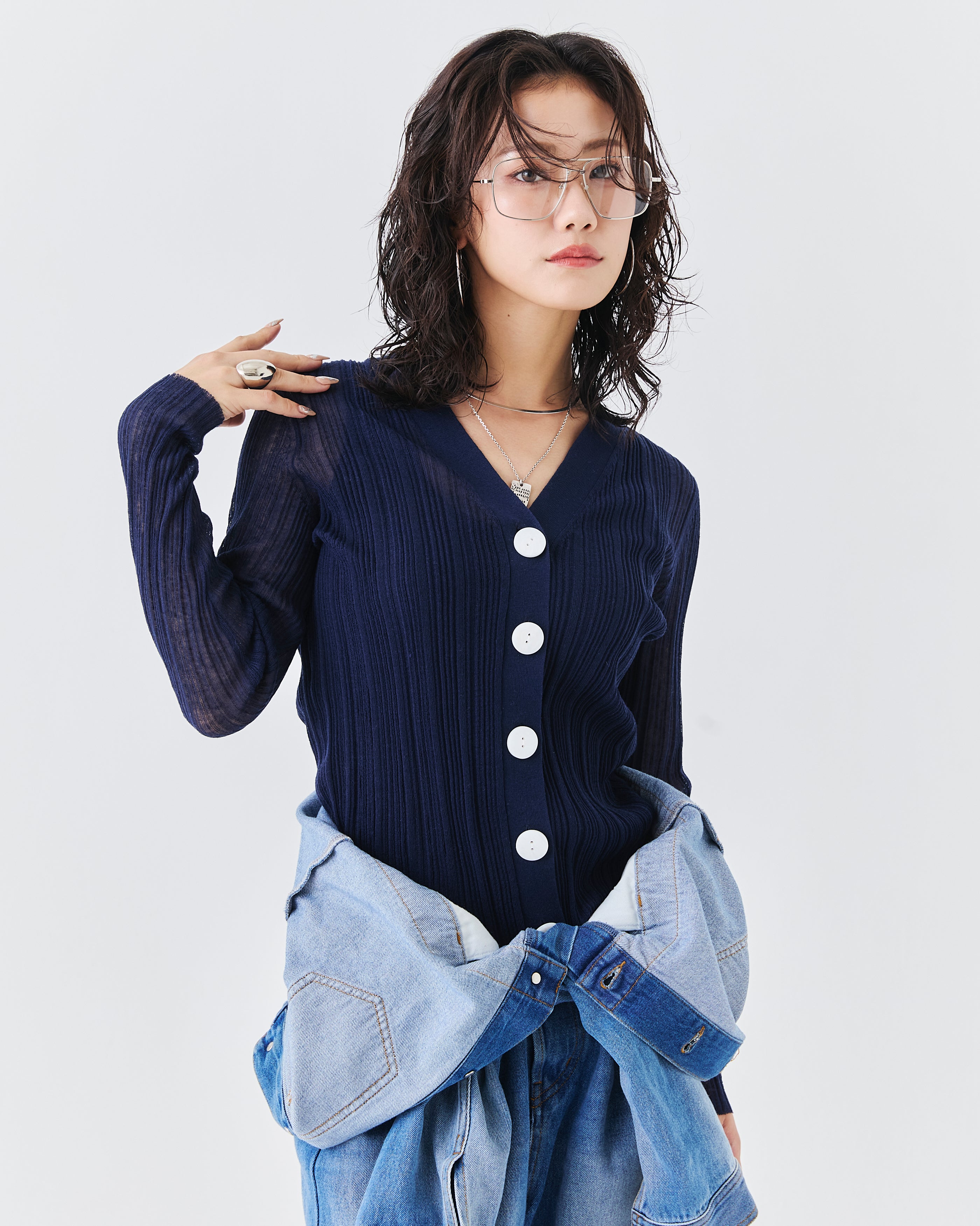 【comming soon】ランダムリブニットカーディガン(6266-340)