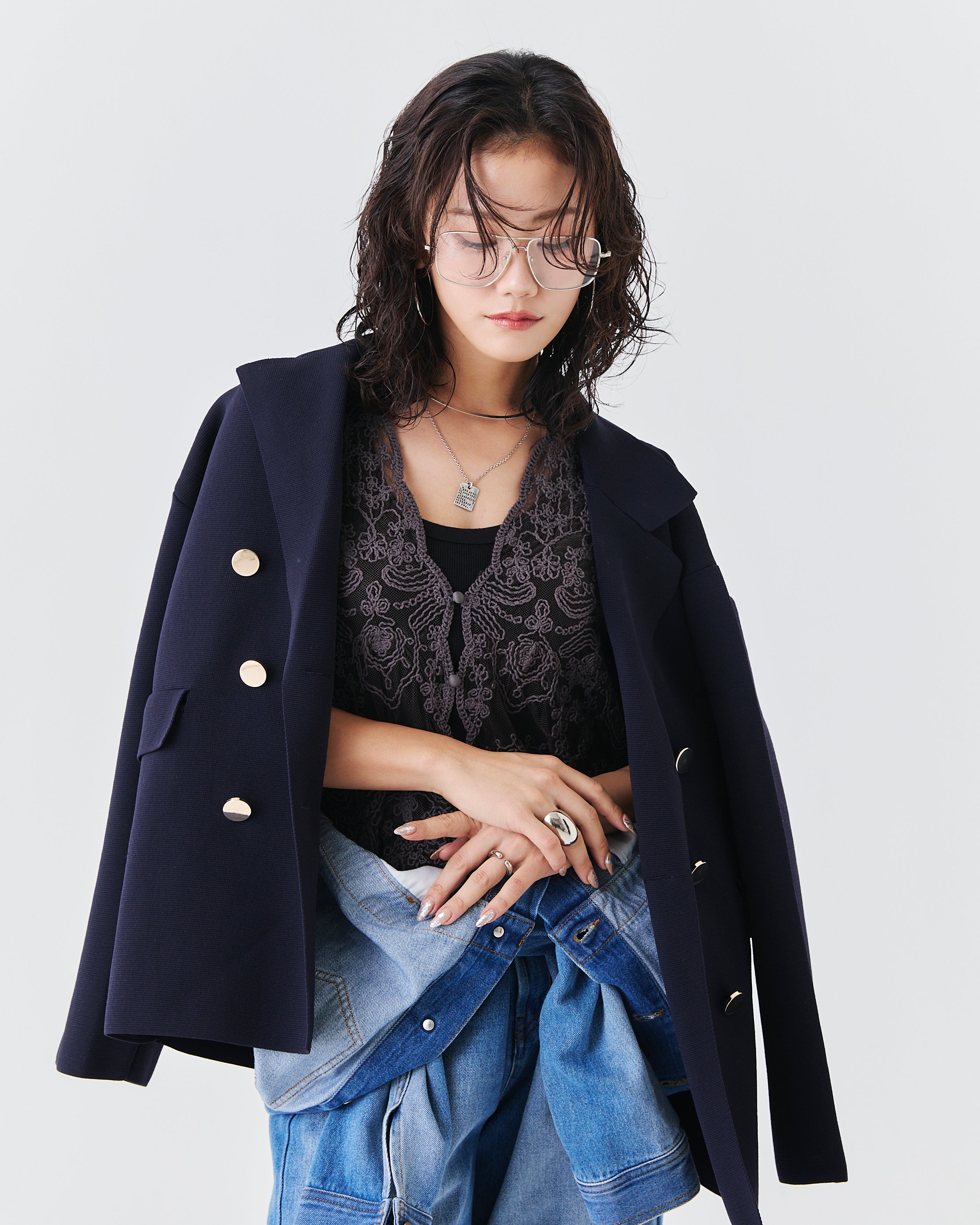 【comming soon】立体コード刺繍レース ベスト(6266-333)