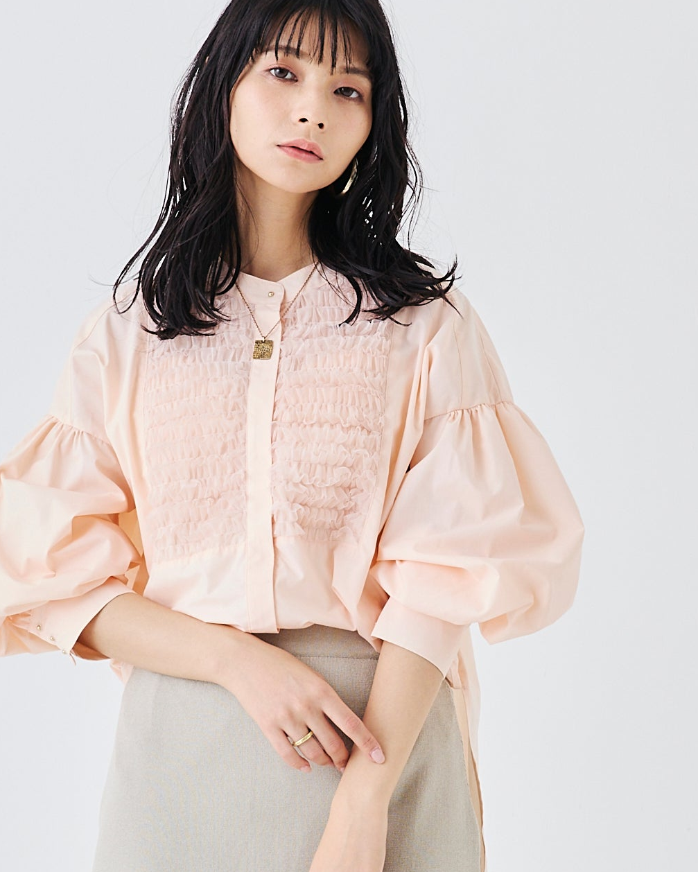 チュールフリルブラウス(6262ｰ457)