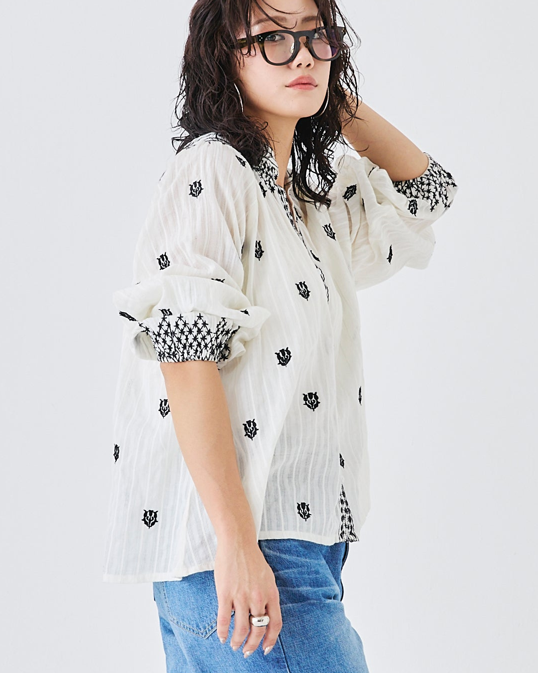 【先行予約】インド刺繍ブラウス(6265-595)