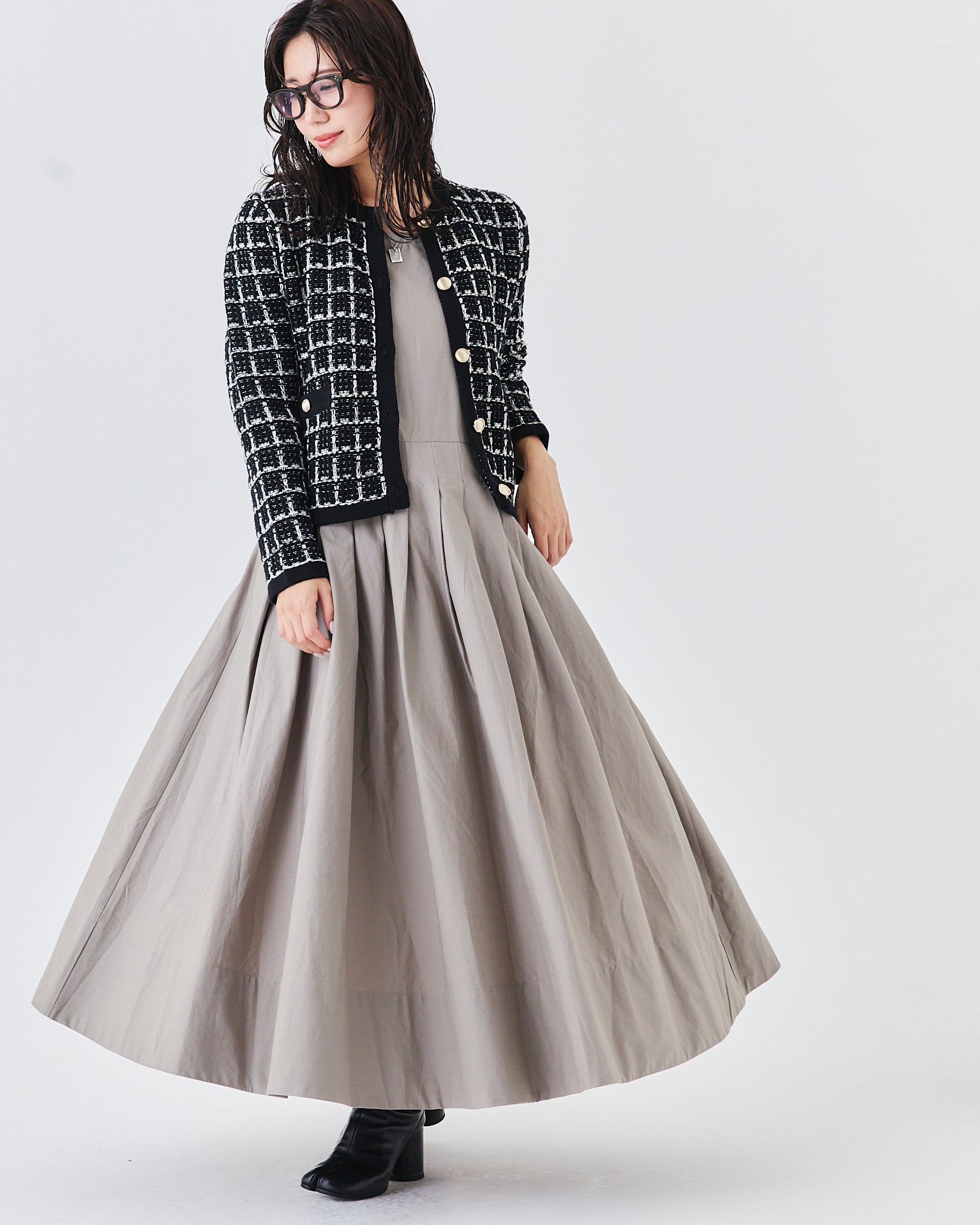 プリーツマキシドレス(6265-573)