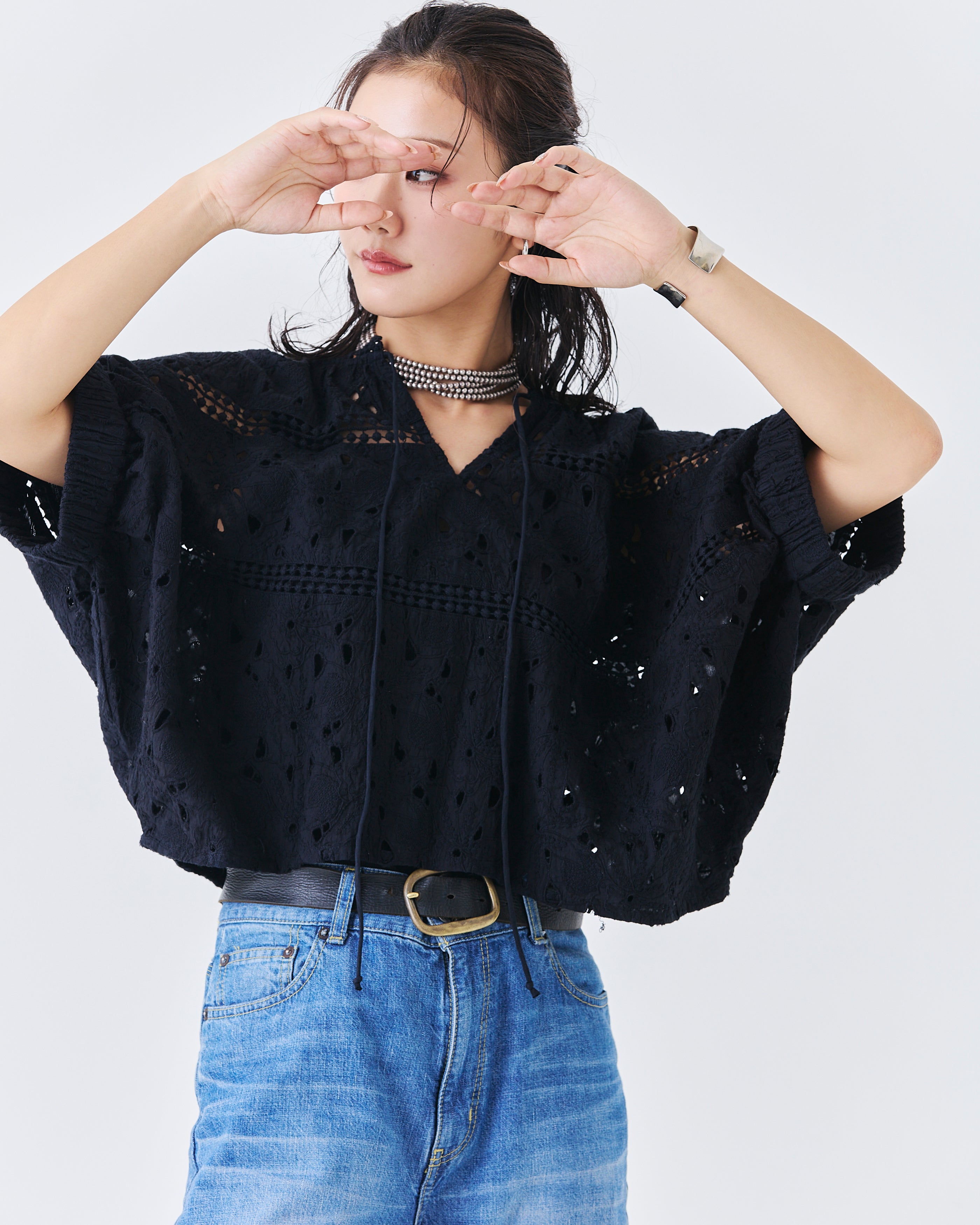 【先行予約】インドカットワークレーストップス(6265-596)