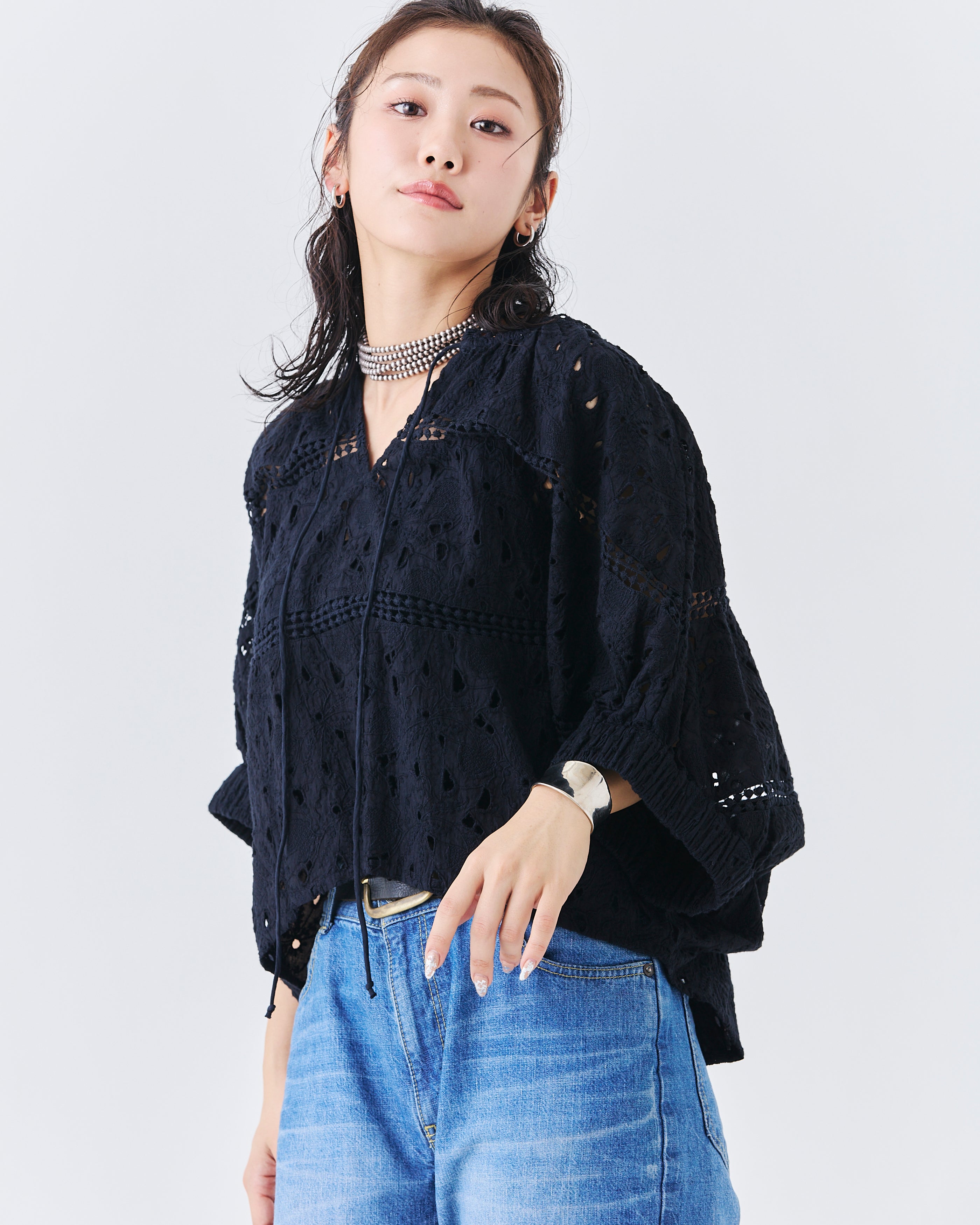 【先行予約】インドカットワークレーストップス(6265-596)