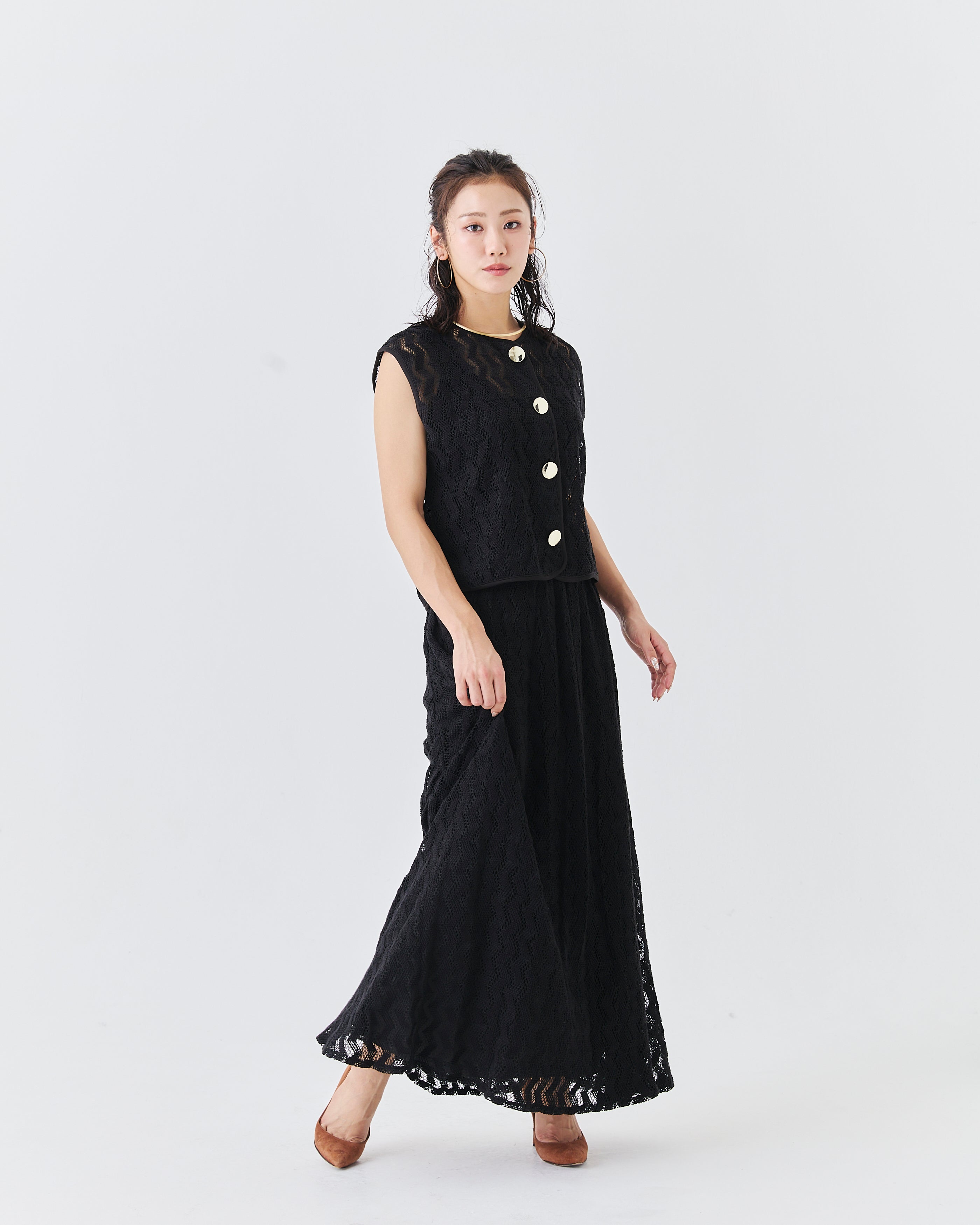 ジェオメトリックレーススカート(6265-554)