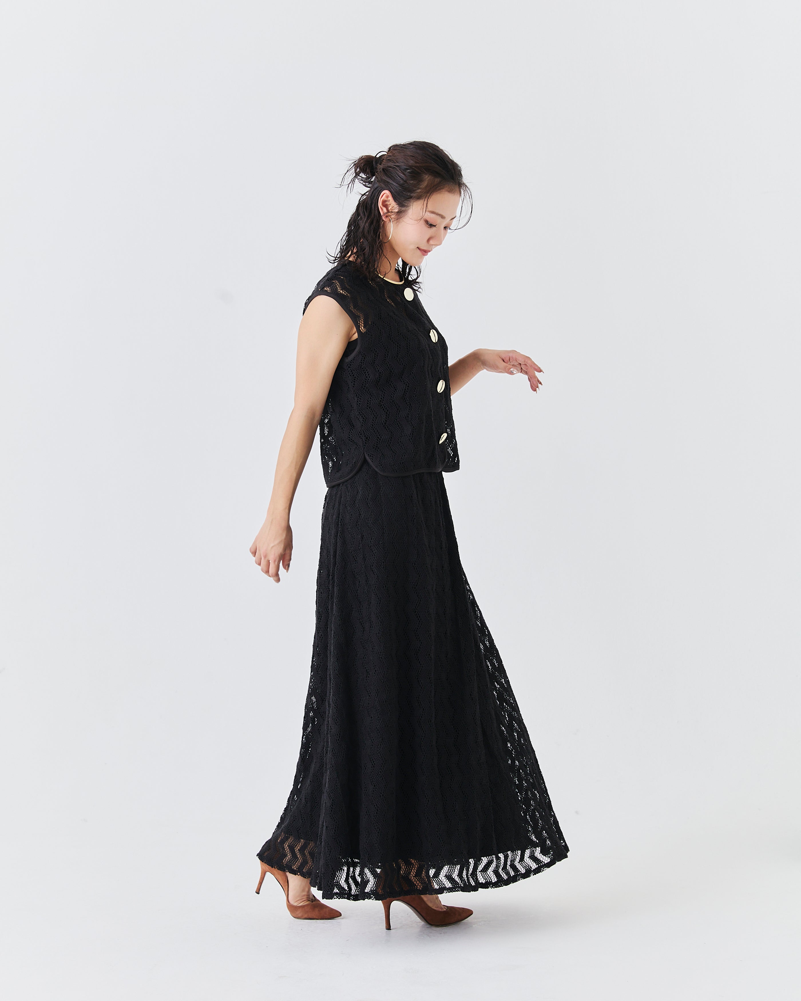 ジェオメトリックレーススカート(6265-554)