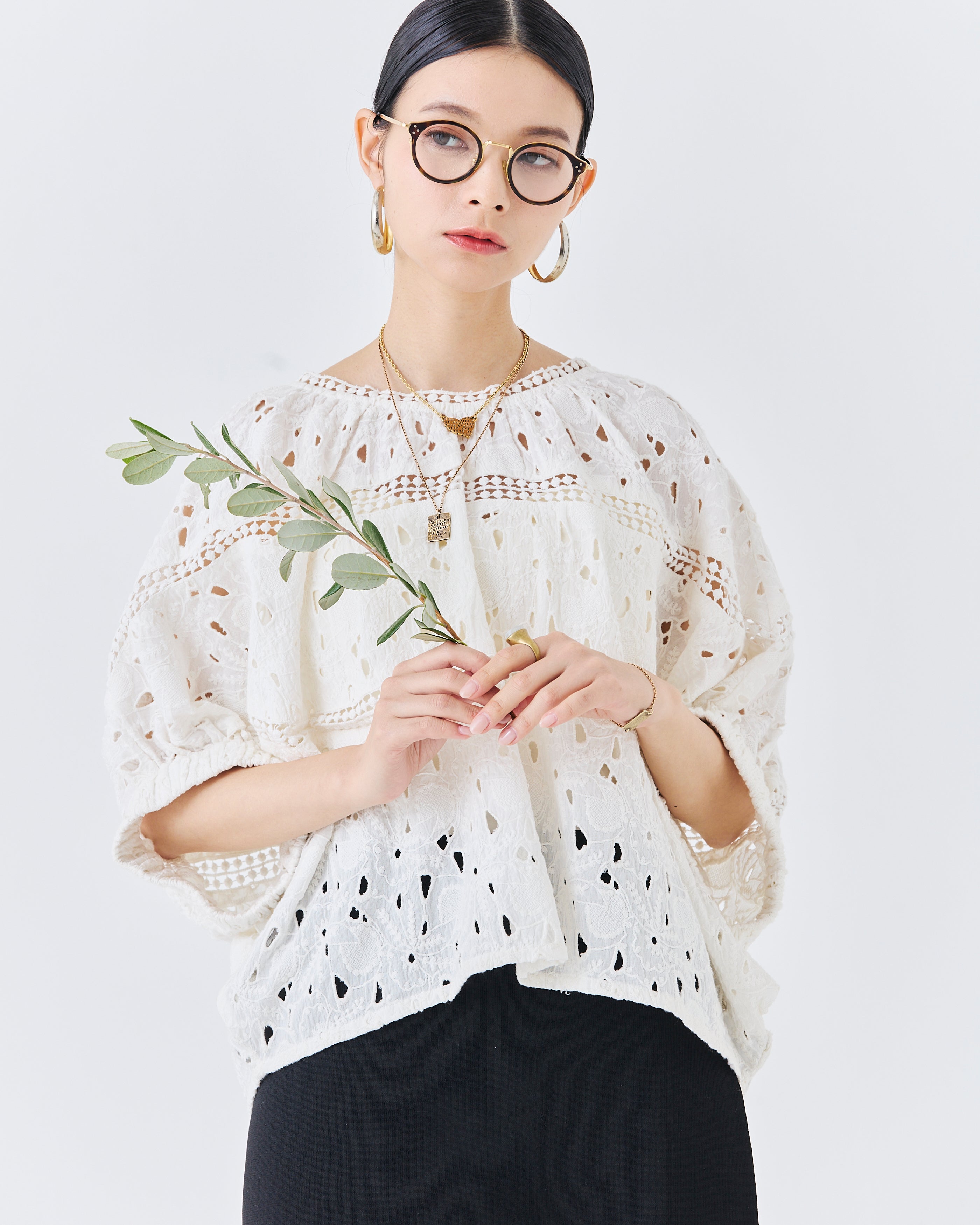 【先行予約】インドカットワークレーストップス(6265-596)