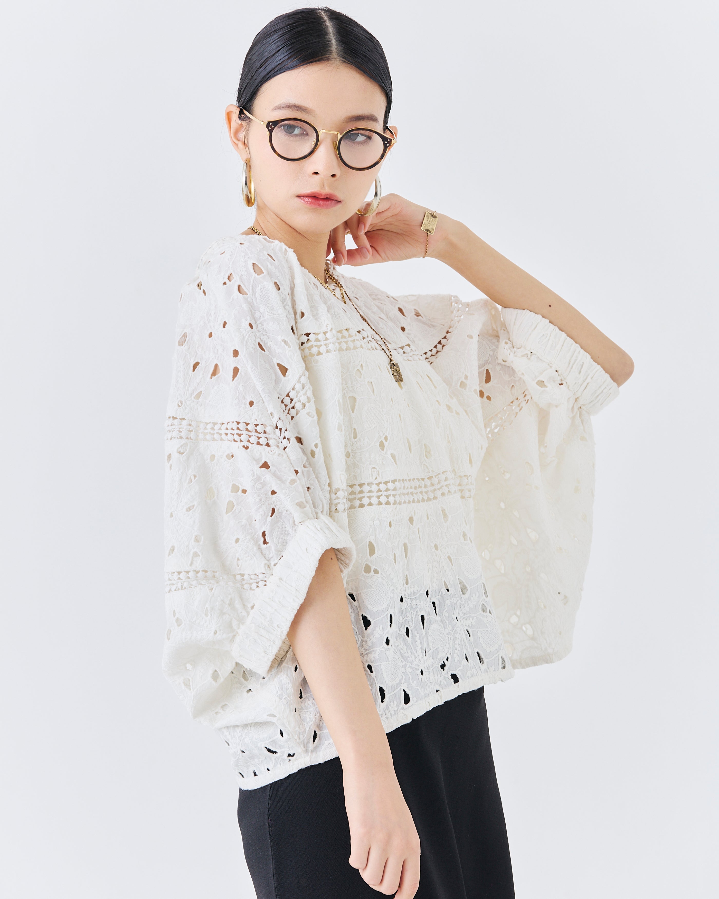 【先行予約】インドカットワークレーストップス(6265-596)