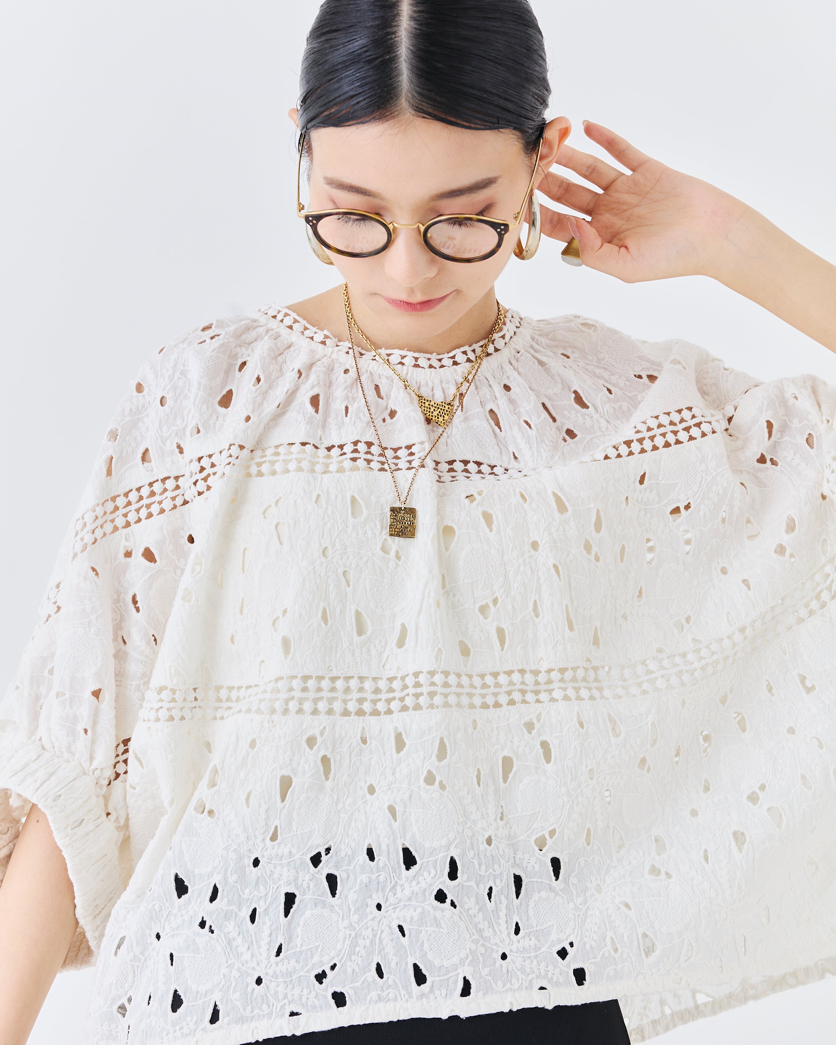 【先行予約】インドカットワークレーストップス(6265-596)