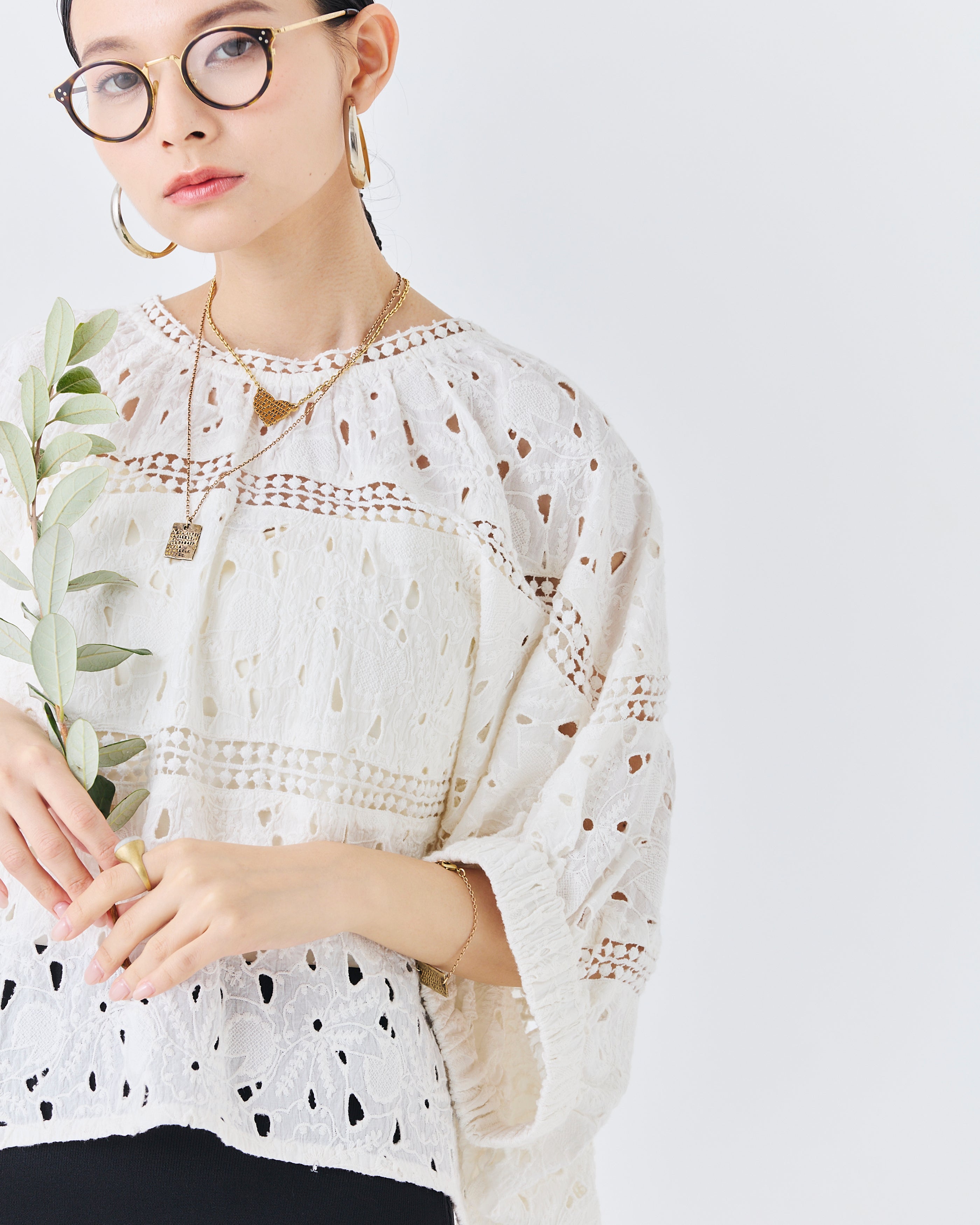 【先行予約】インドカットワークレーストップス(6265-596)