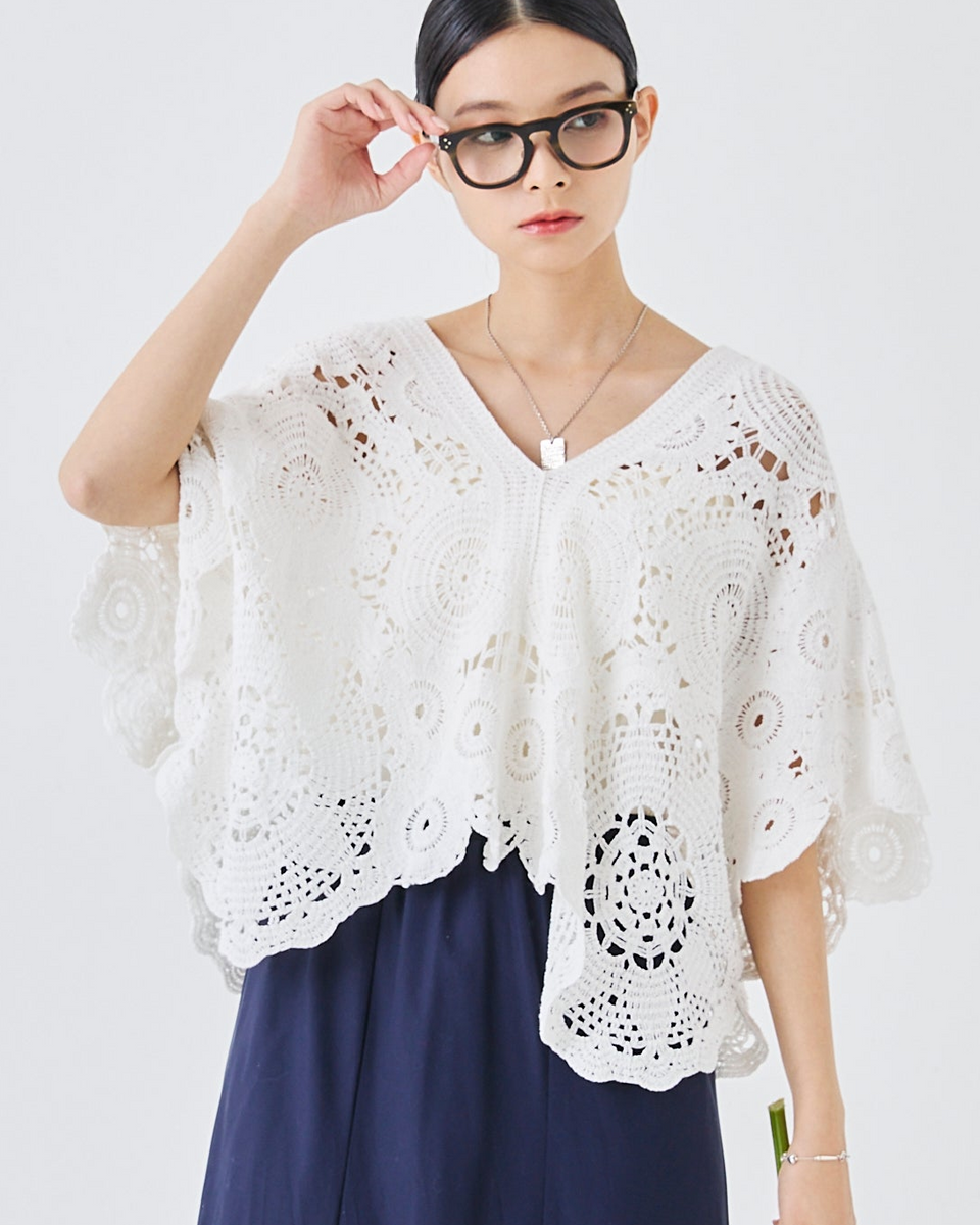 nude vintage クロシェット　トップス 予約】クロシェトップス(6265-565)