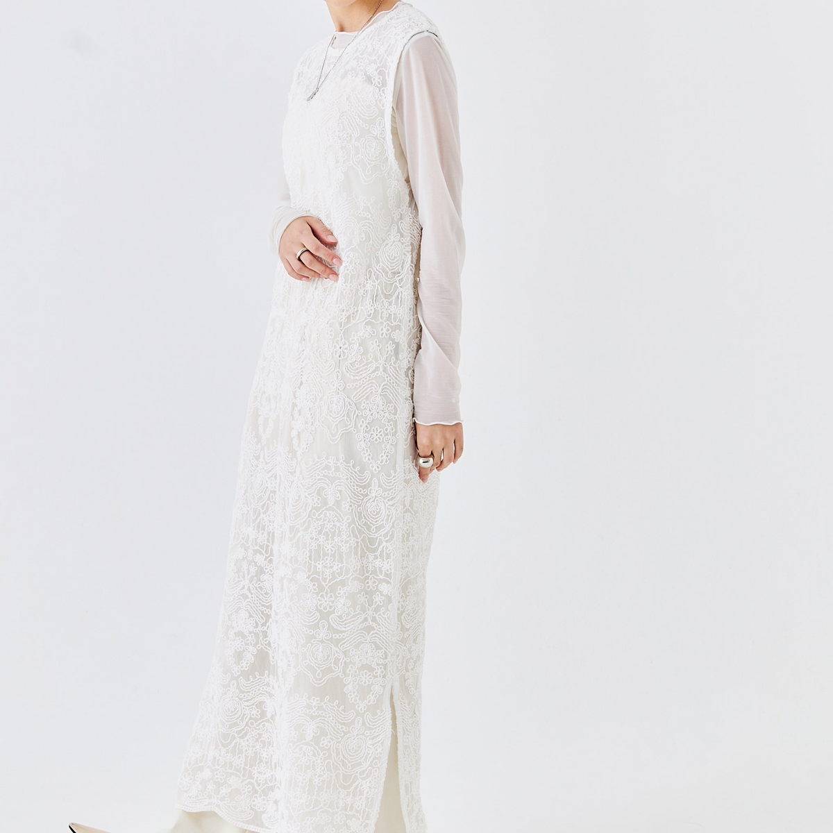 comming soon】立体コード刺繍レースワンピース(6266-332)