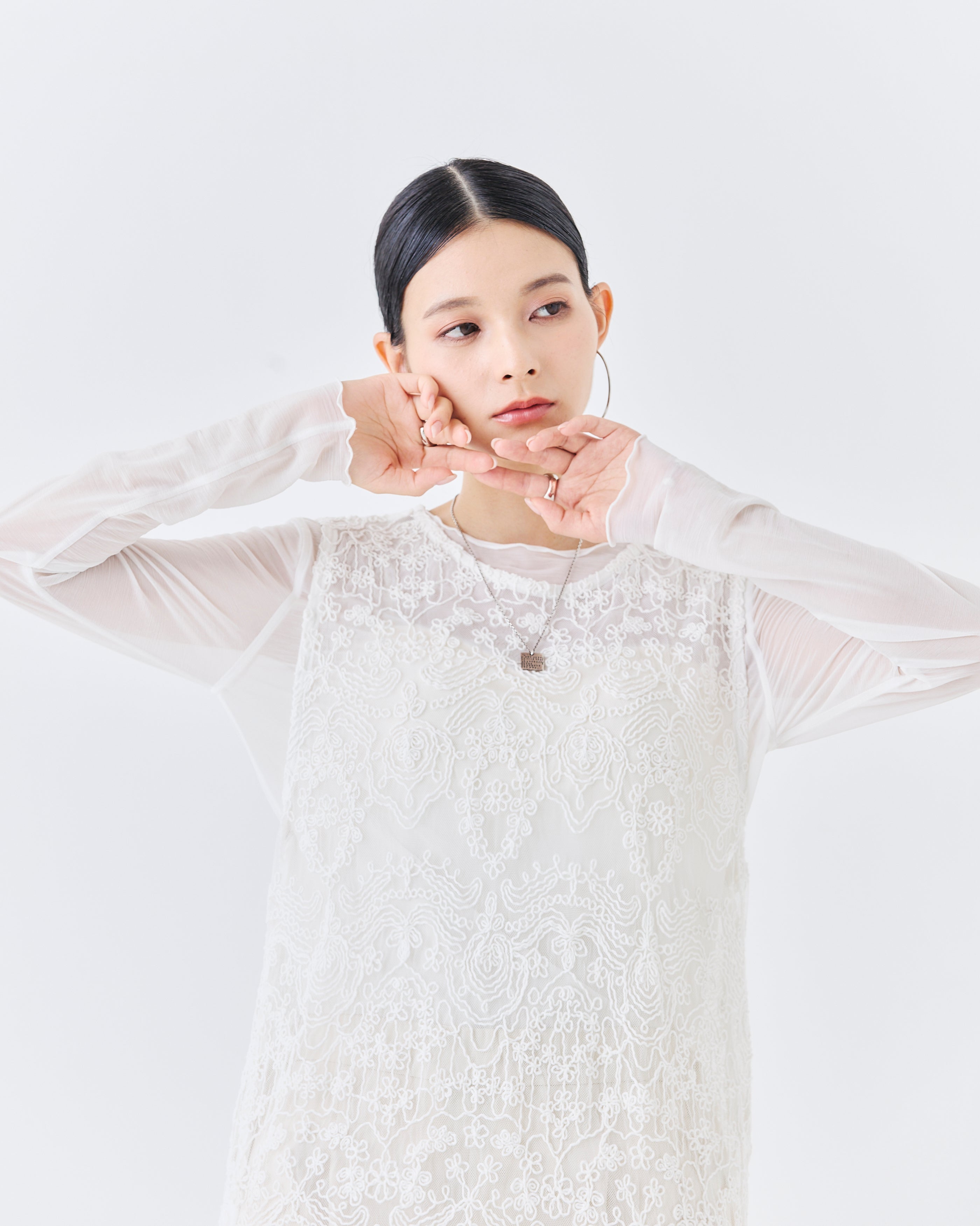 【comming soon】立体コード刺繍レースワンピース(6266-332)