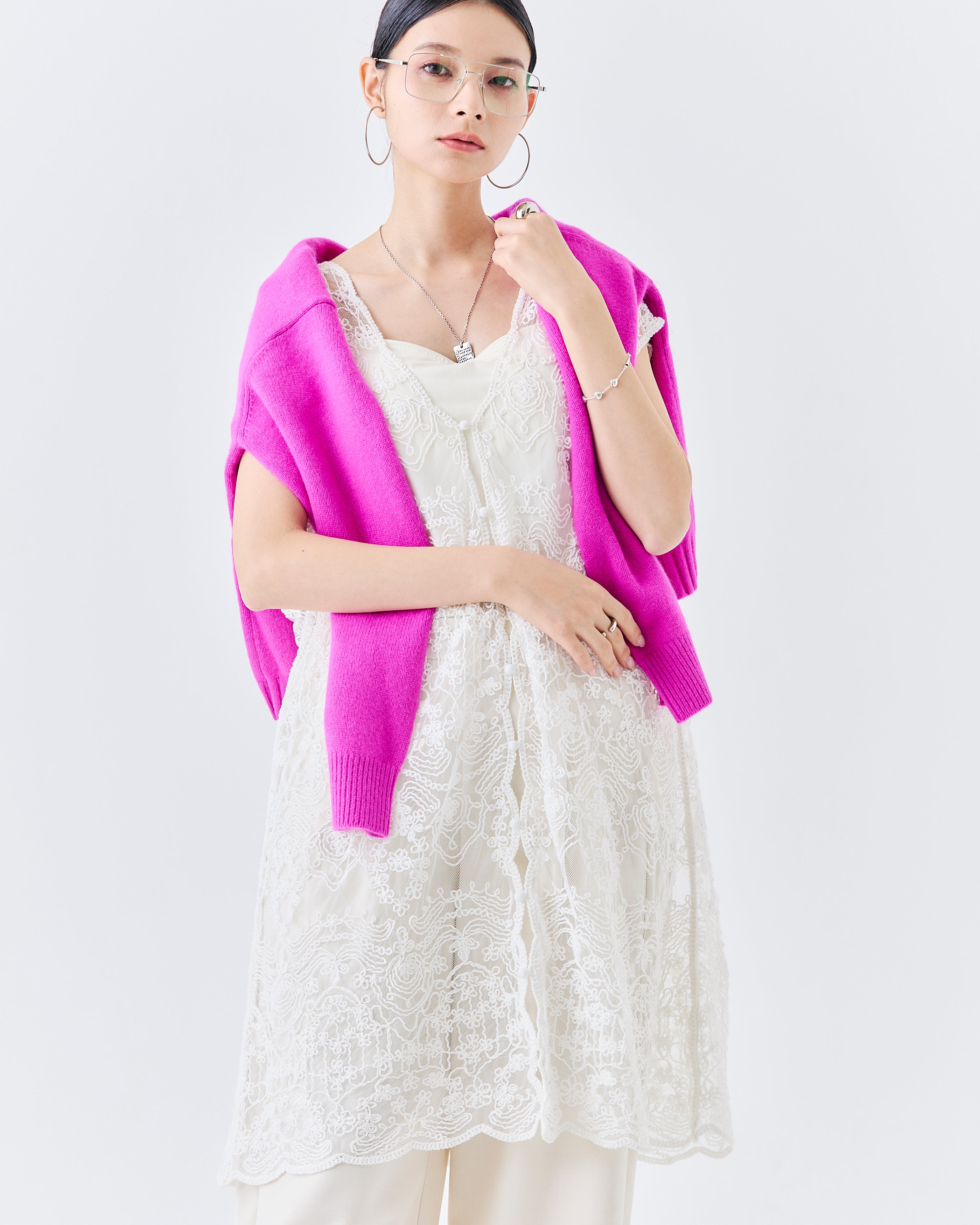 ラクーン混ベーシックプルオーバーニットトップス(6263-531)