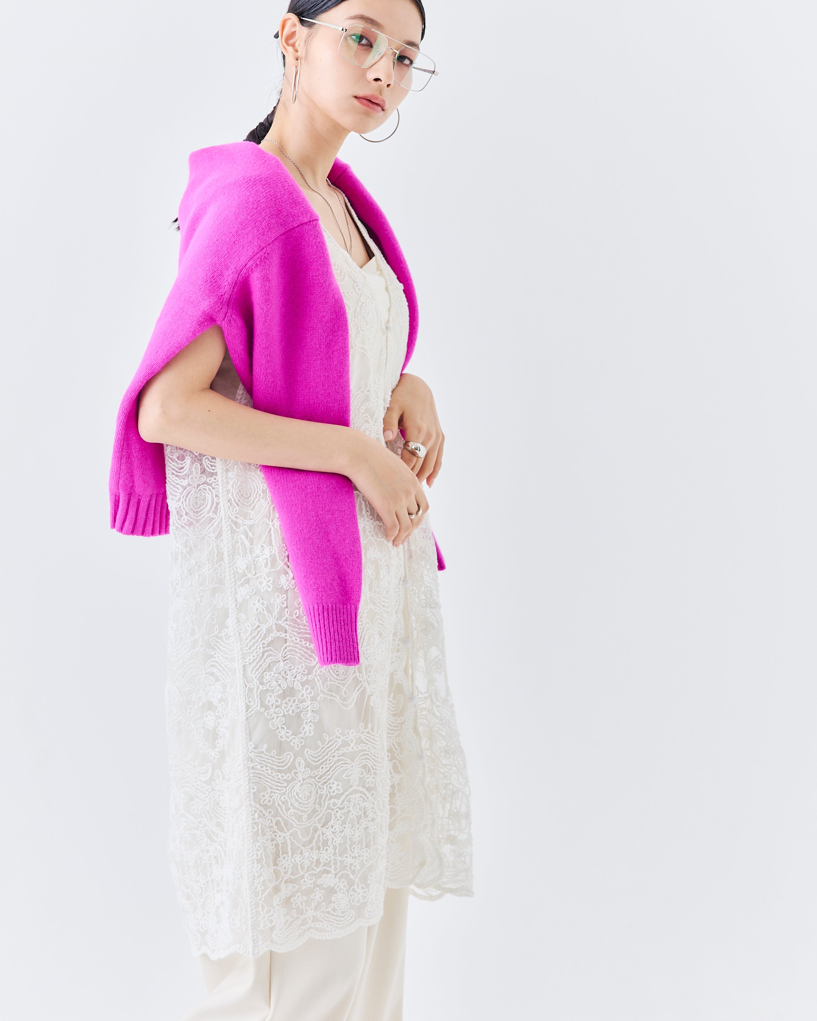 ラクーン混ベーシックプルオーバーニットトップス(6263-531)