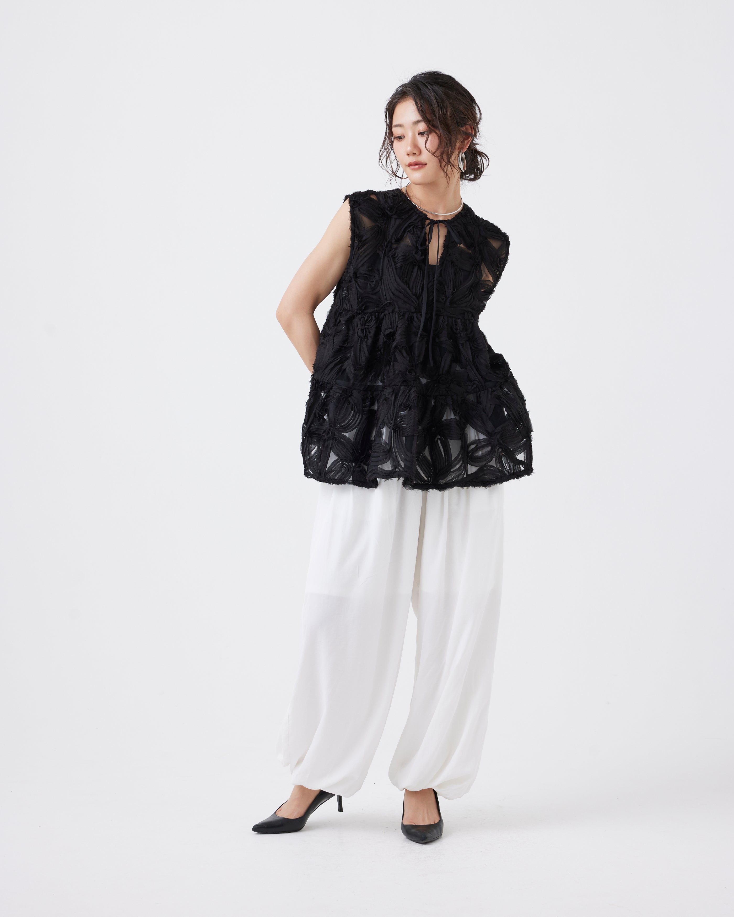 2WAYフローラルスリーブレスブラウス(6267-387)