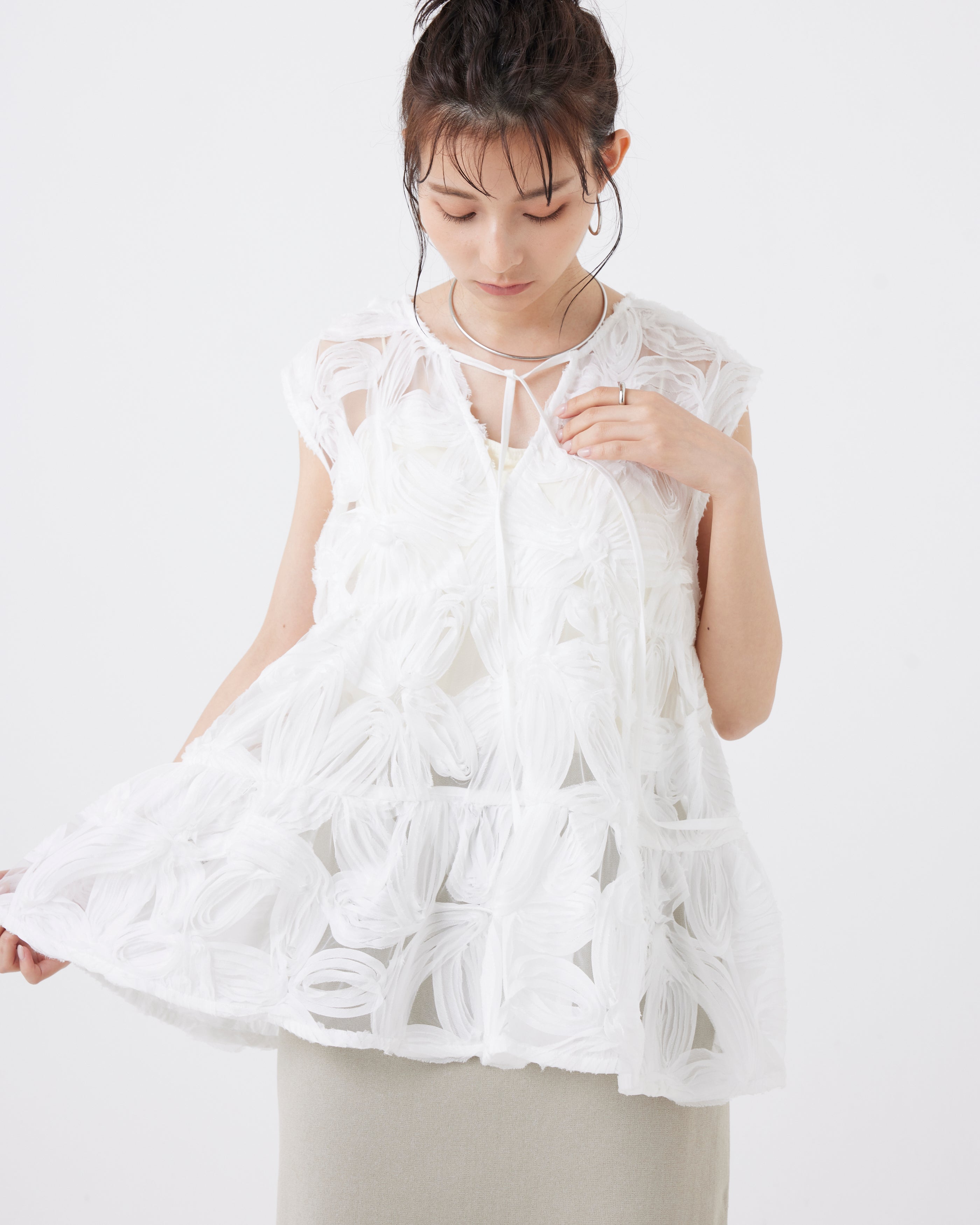 2WAYフローラルスリーブレスブラウス(6267-387)