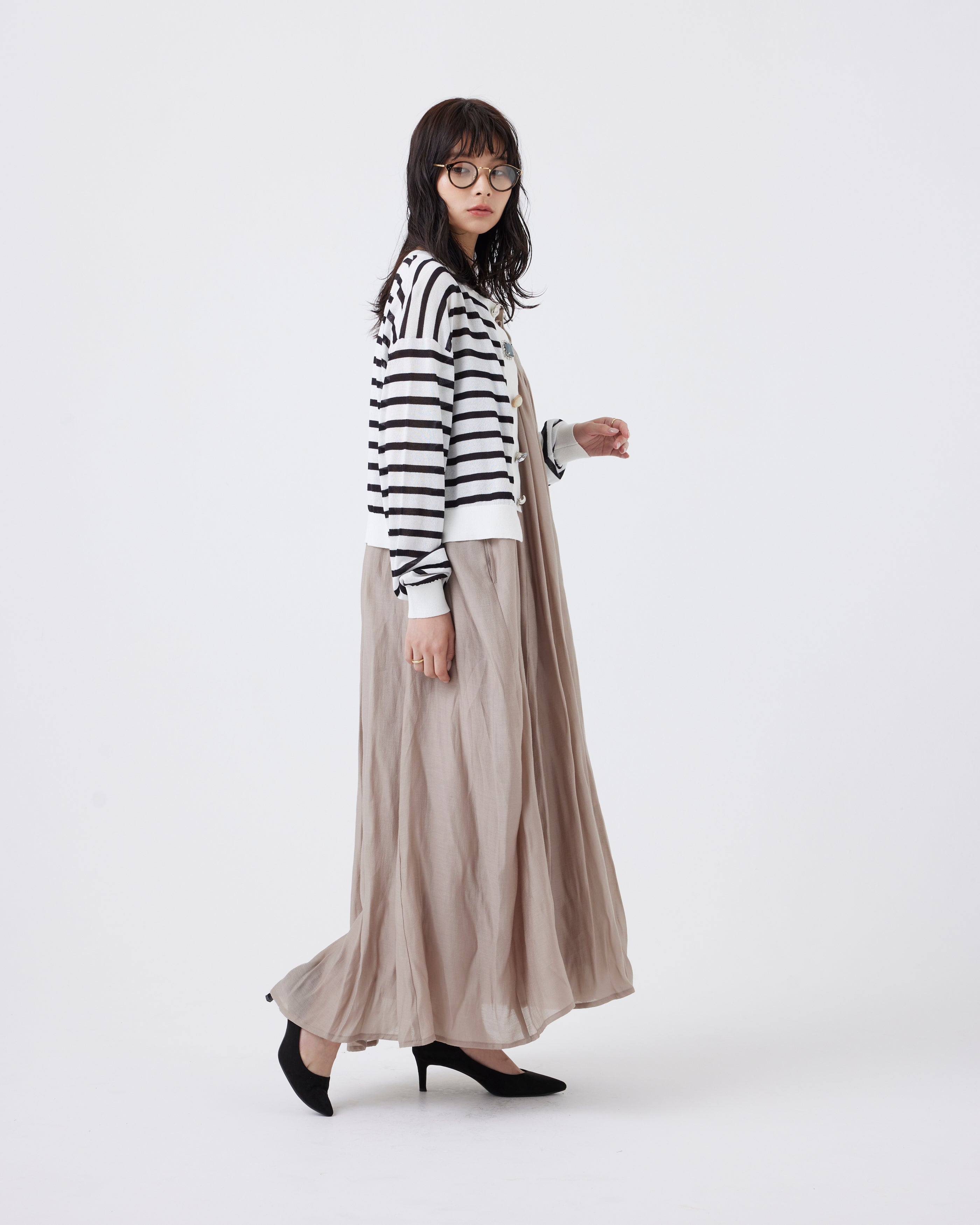 クロップド丈セミシアービジューカーディガン(6267-686)