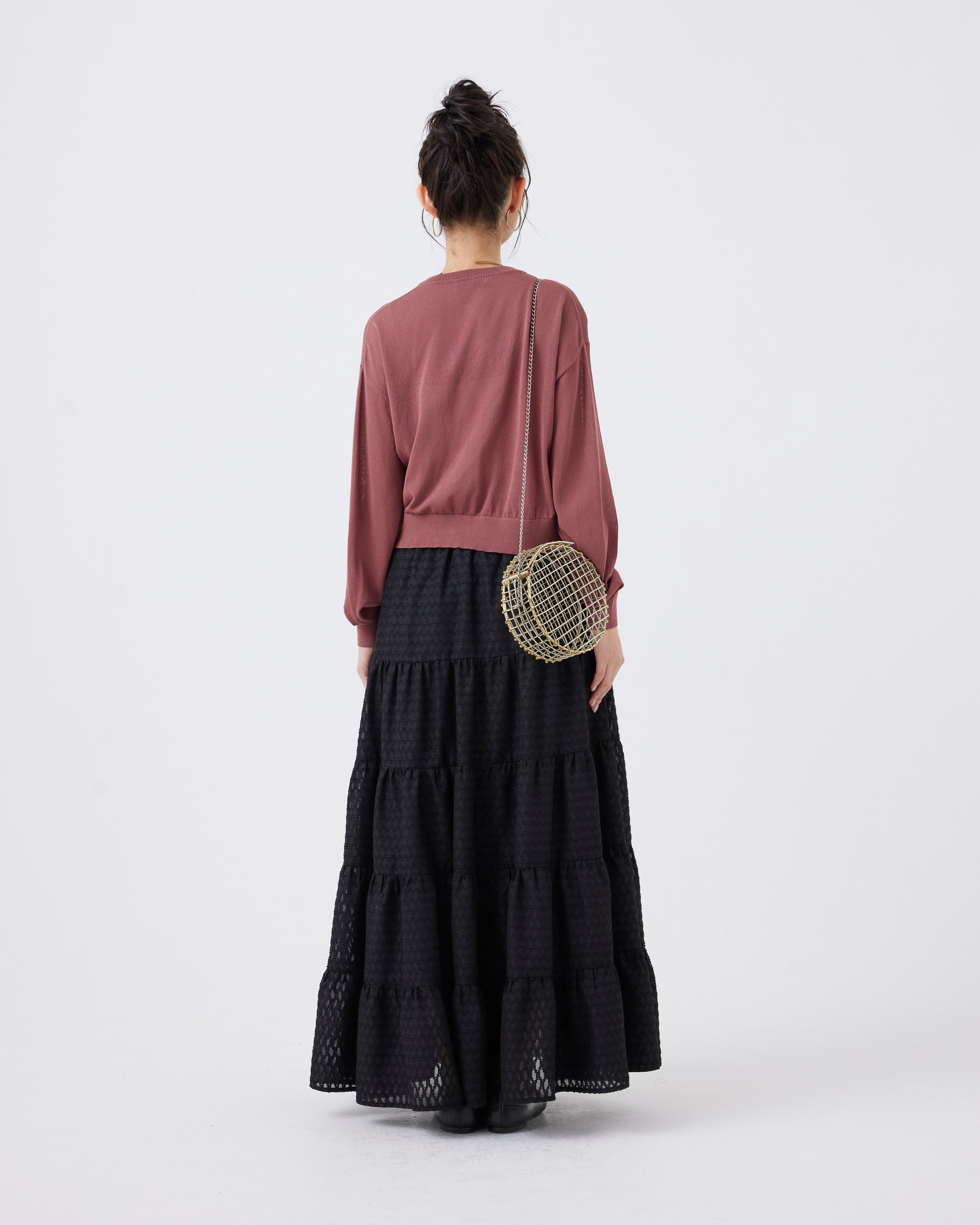 クロップド丈セミシアービジューカーディガン(6267-686)