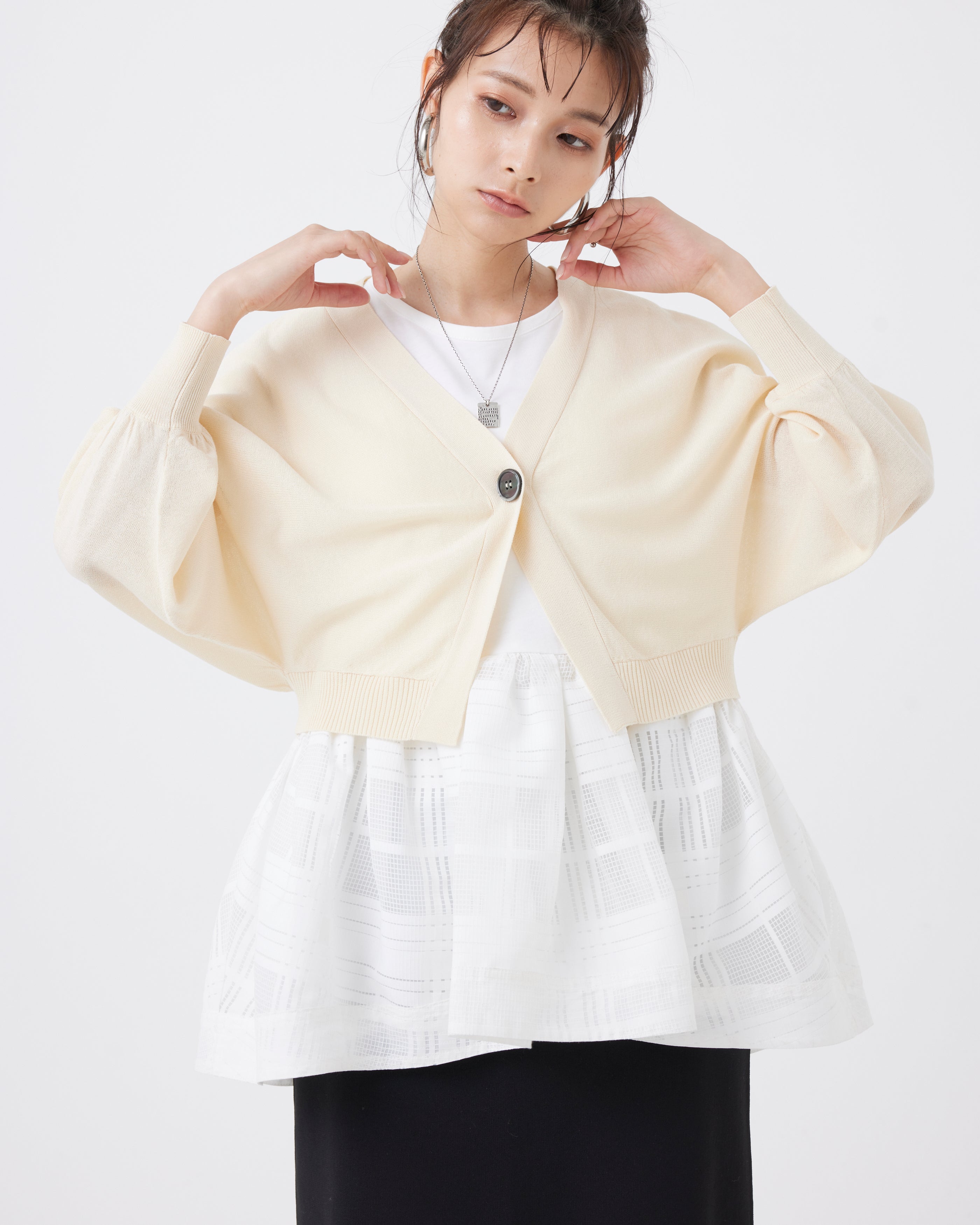 美シルエット ボレロカーディガン(6267-411)