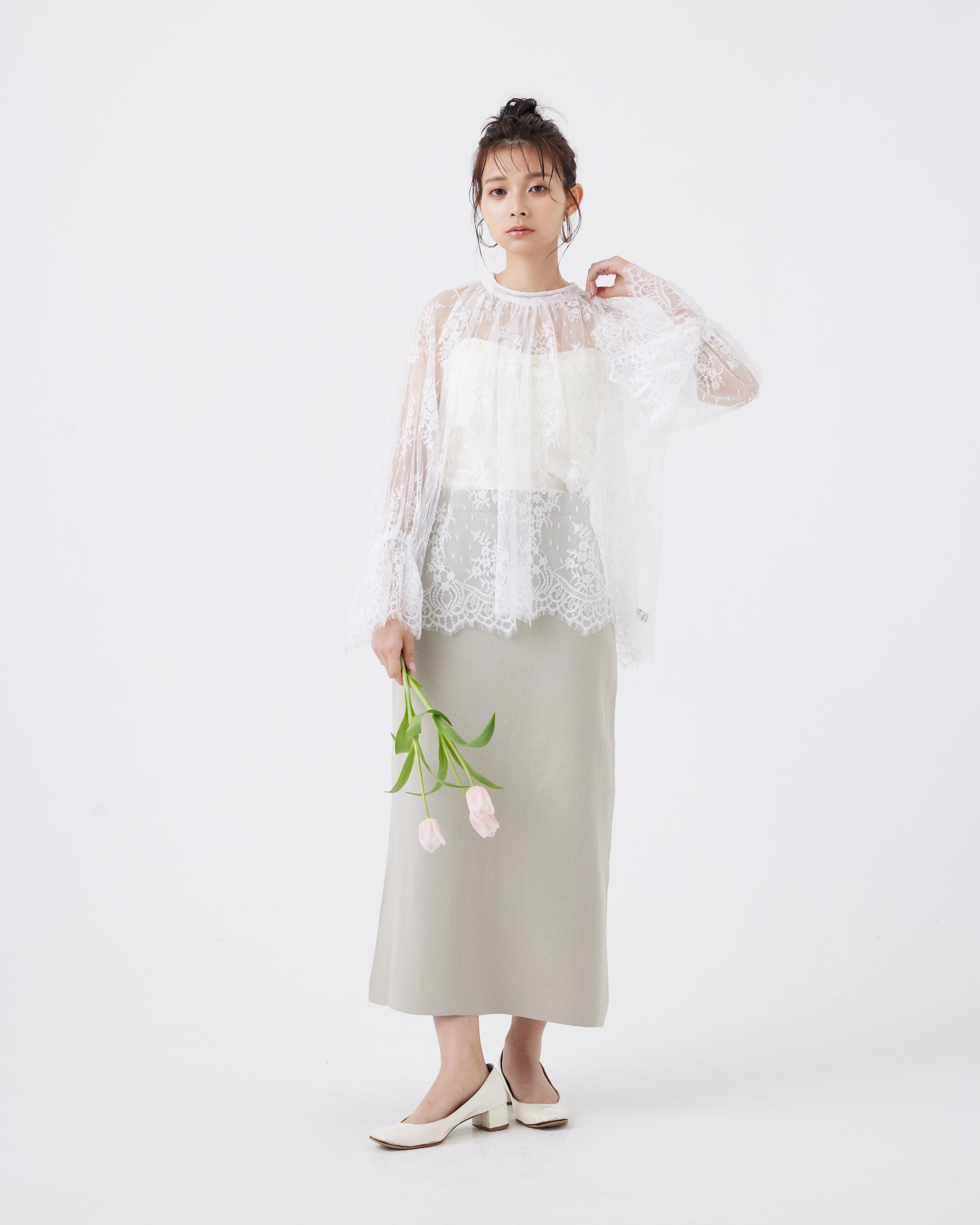 フローラルラッセルレースブラウス(6267-396)