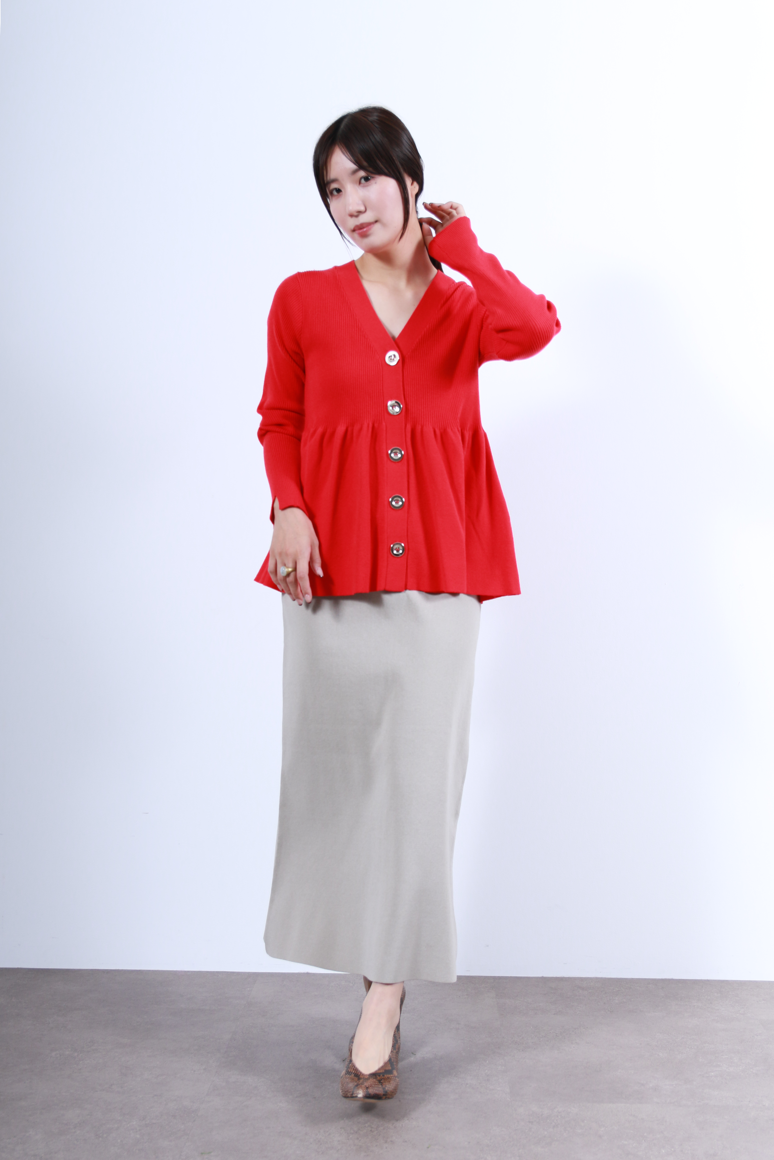 リブニットフレアカーディガン(6263-506)