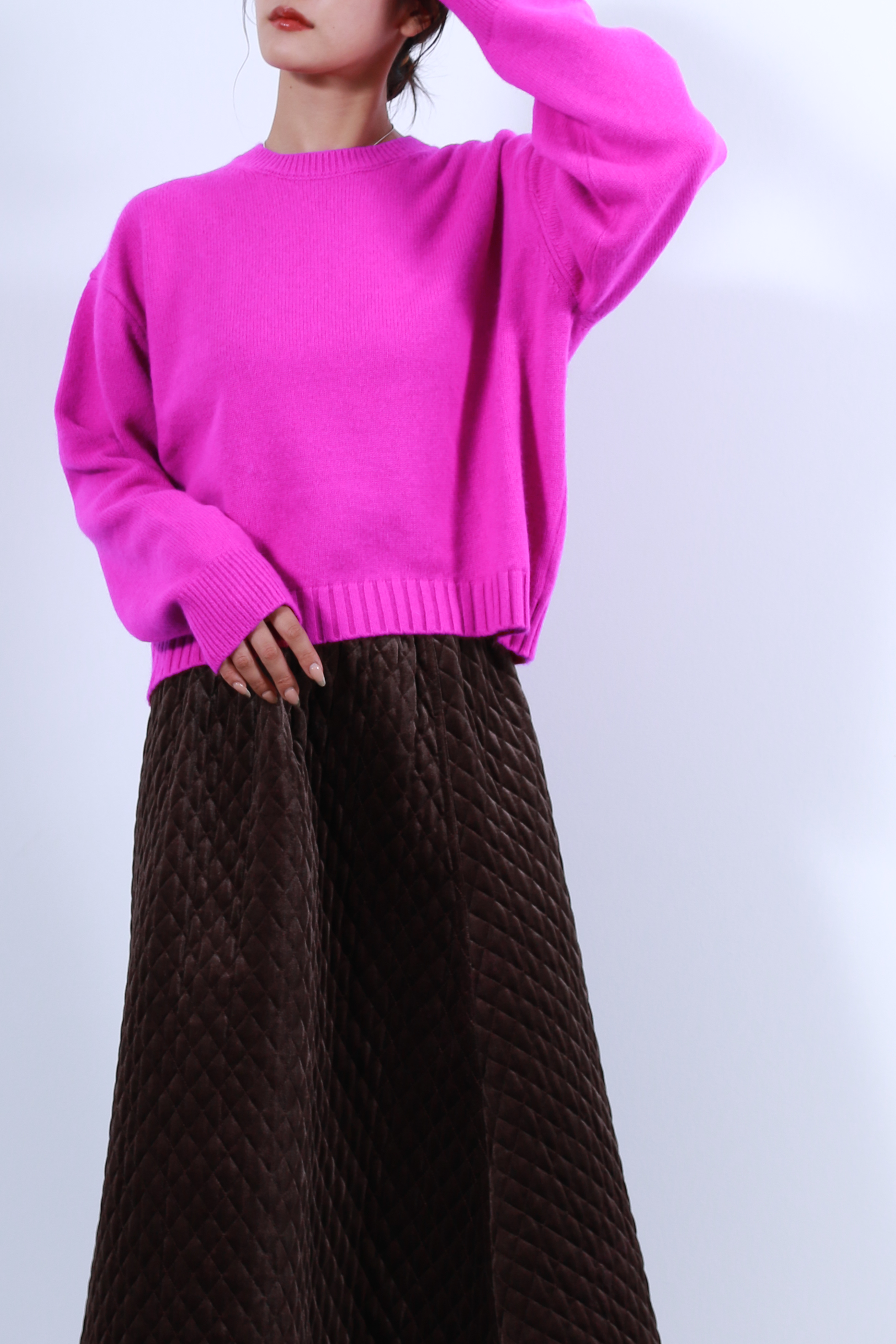 ラクーン混ベーシックプルオーバーニットトップス(6263-531)