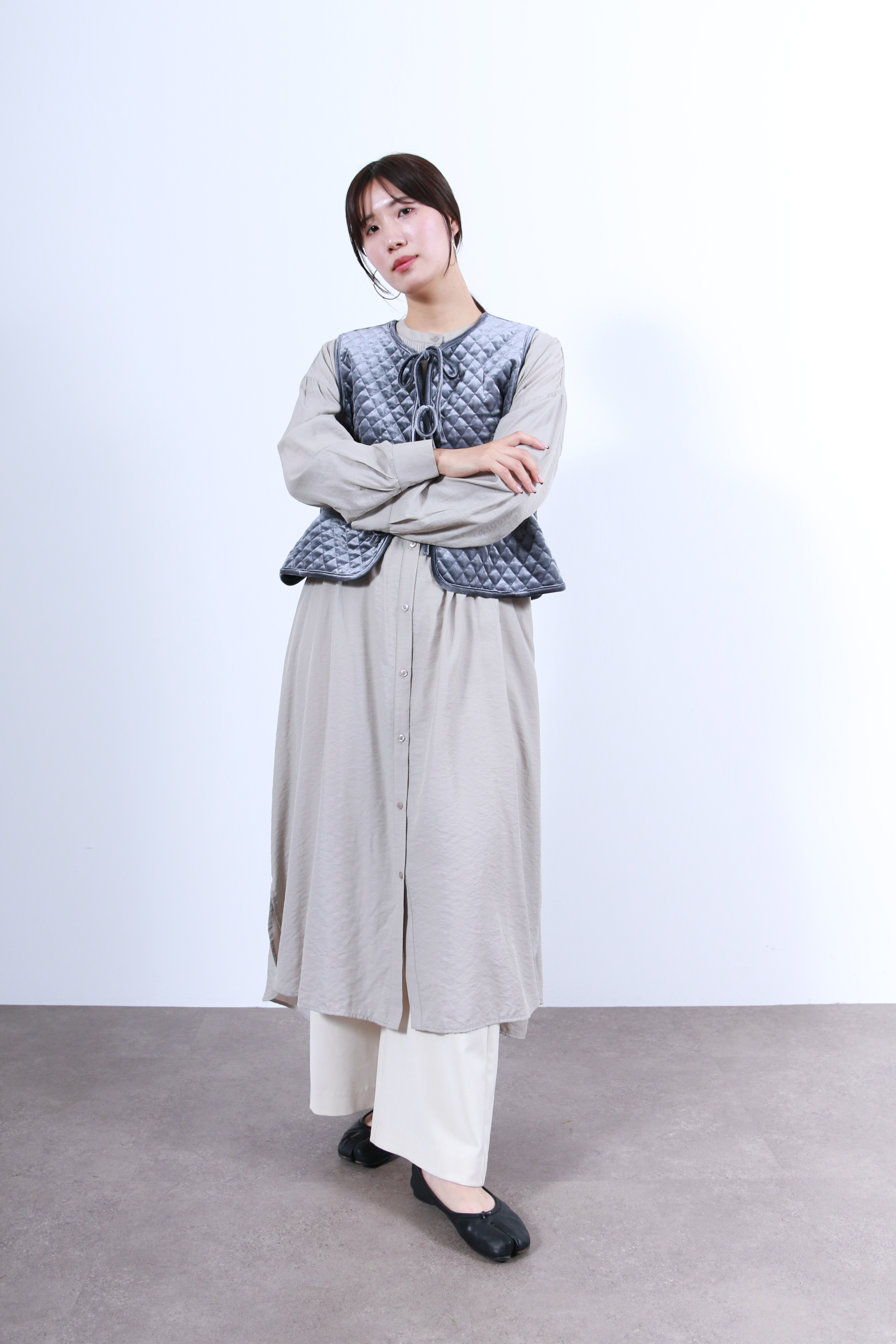 2WAYキルティングベロアベスト(6263-502)