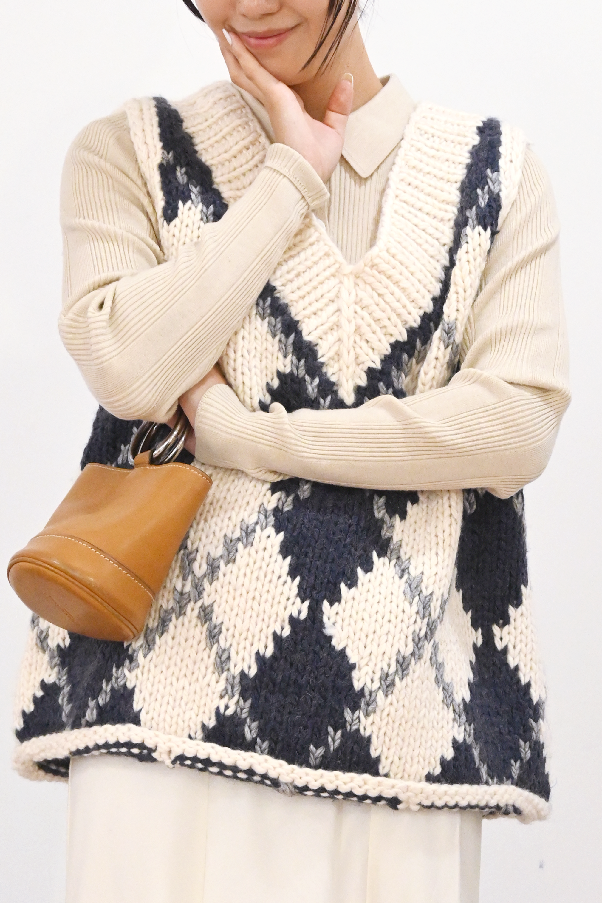 ハンドメイドカウチンニットベスト(6262-468)