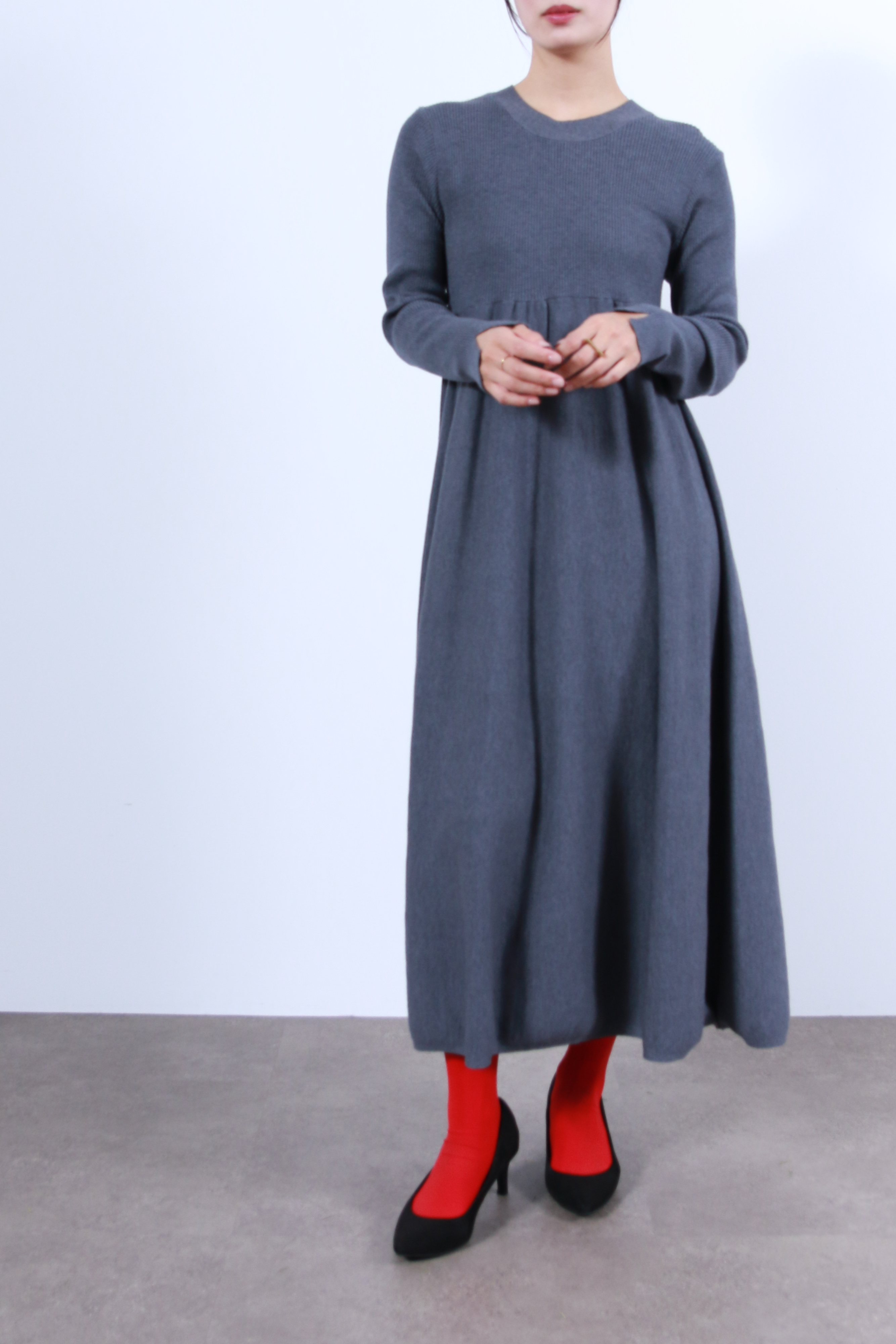 リブニットフレアーワンピース(6263-508)