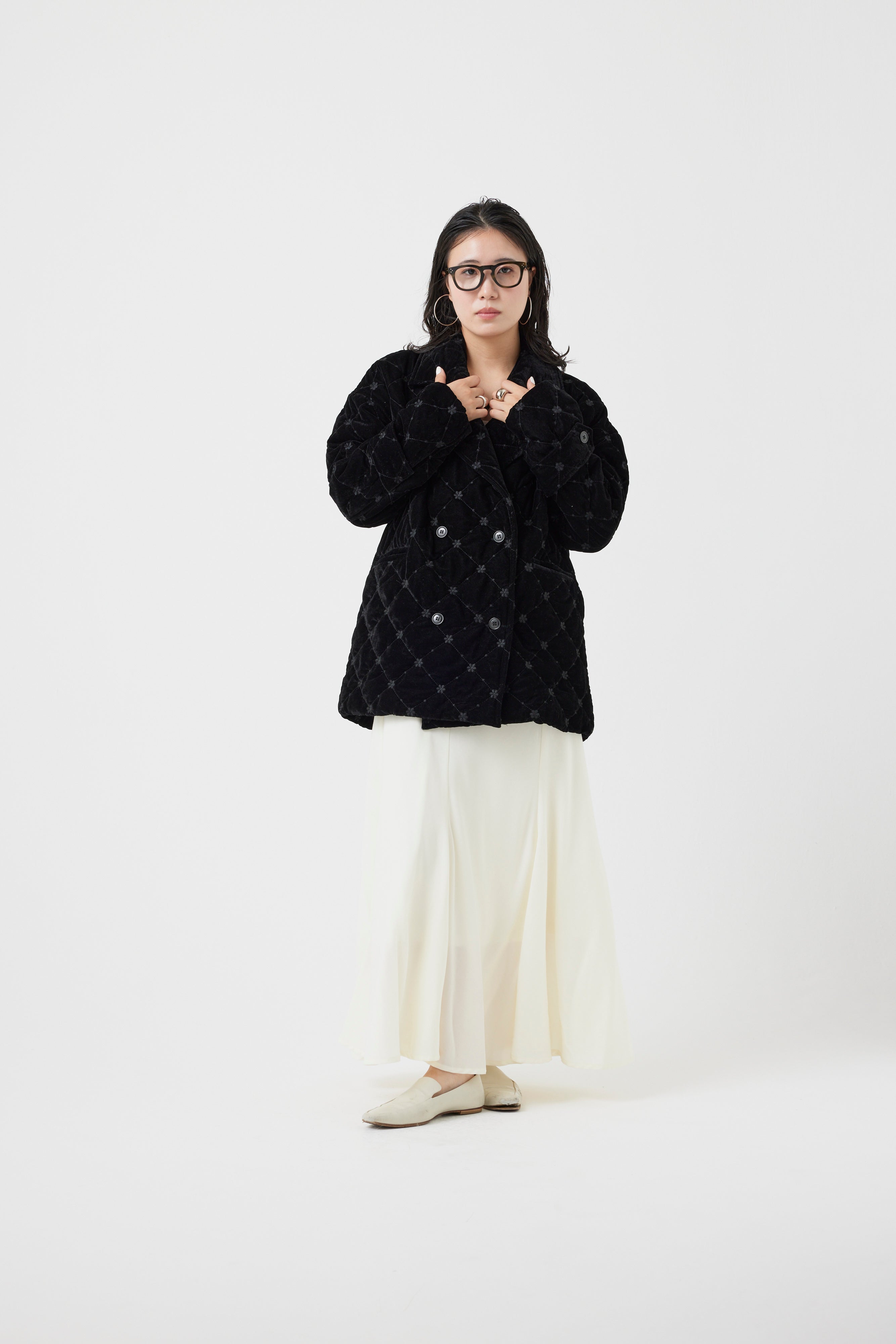 クロスライン刺繍ベロアジャケット(6261-356)