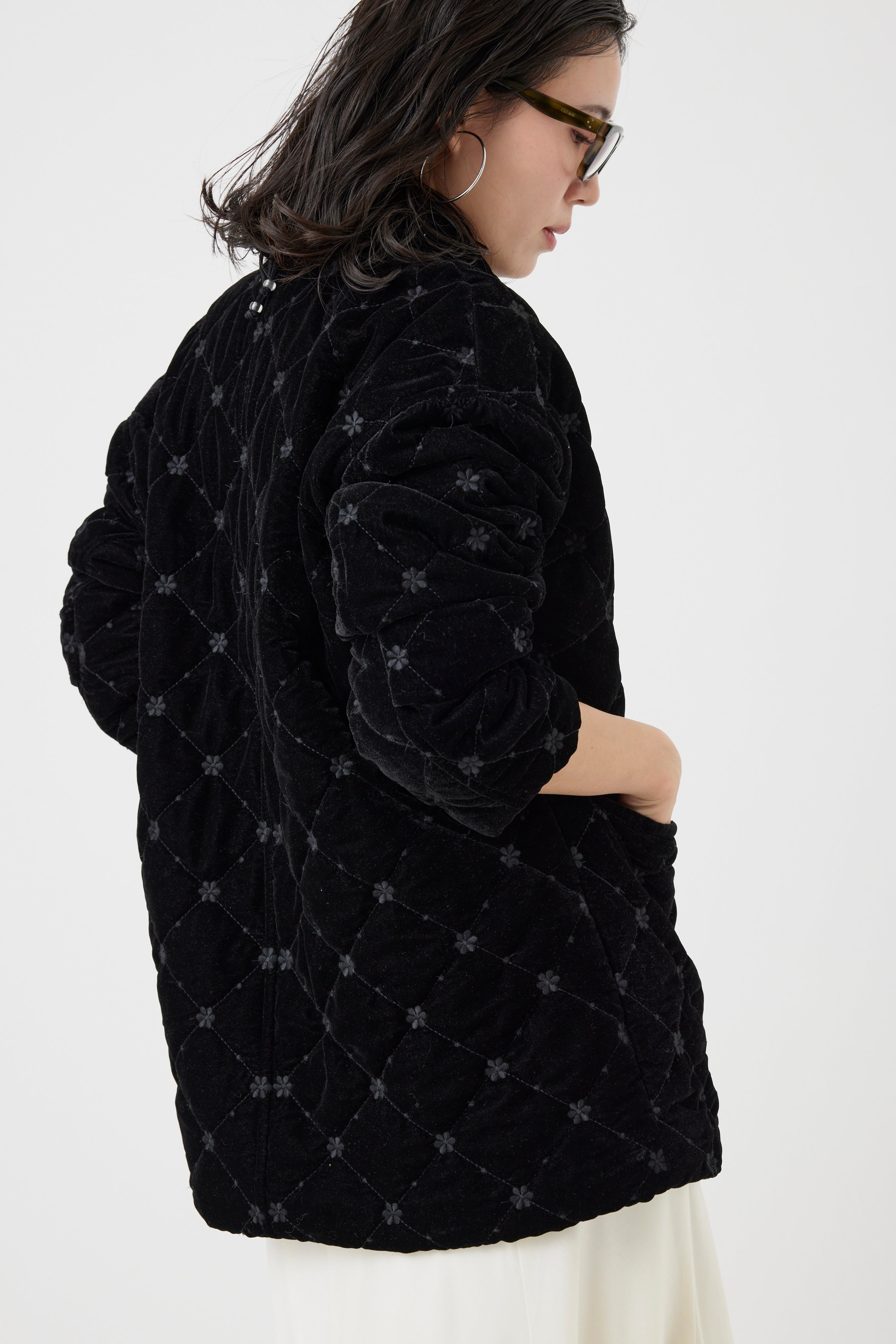 クロスライン刺繍ベロアジャケット(6261-356)