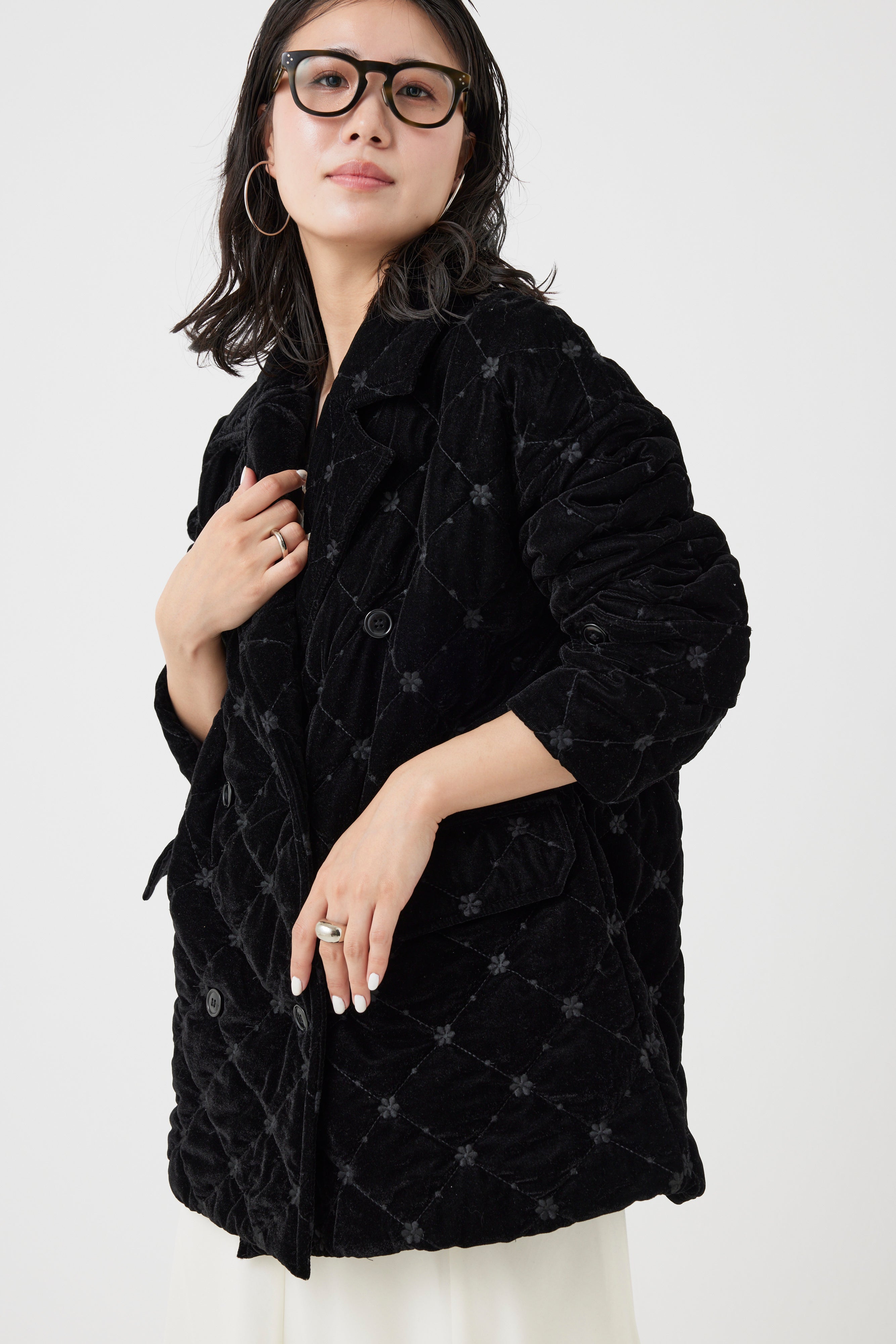 クロスライン刺繍ベロアジャケット(6261-356)