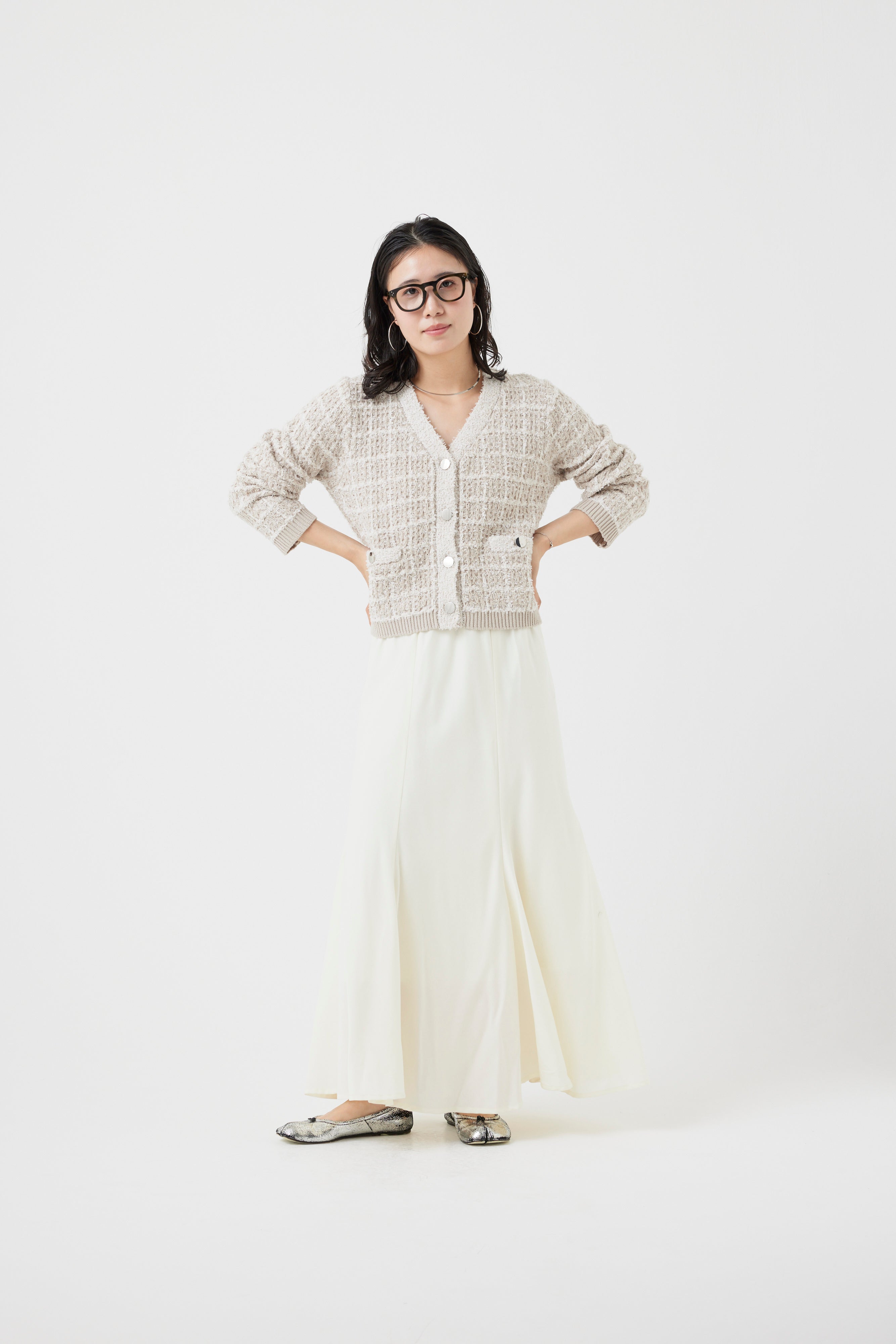 チェックパターンカーディガン(6262-453)