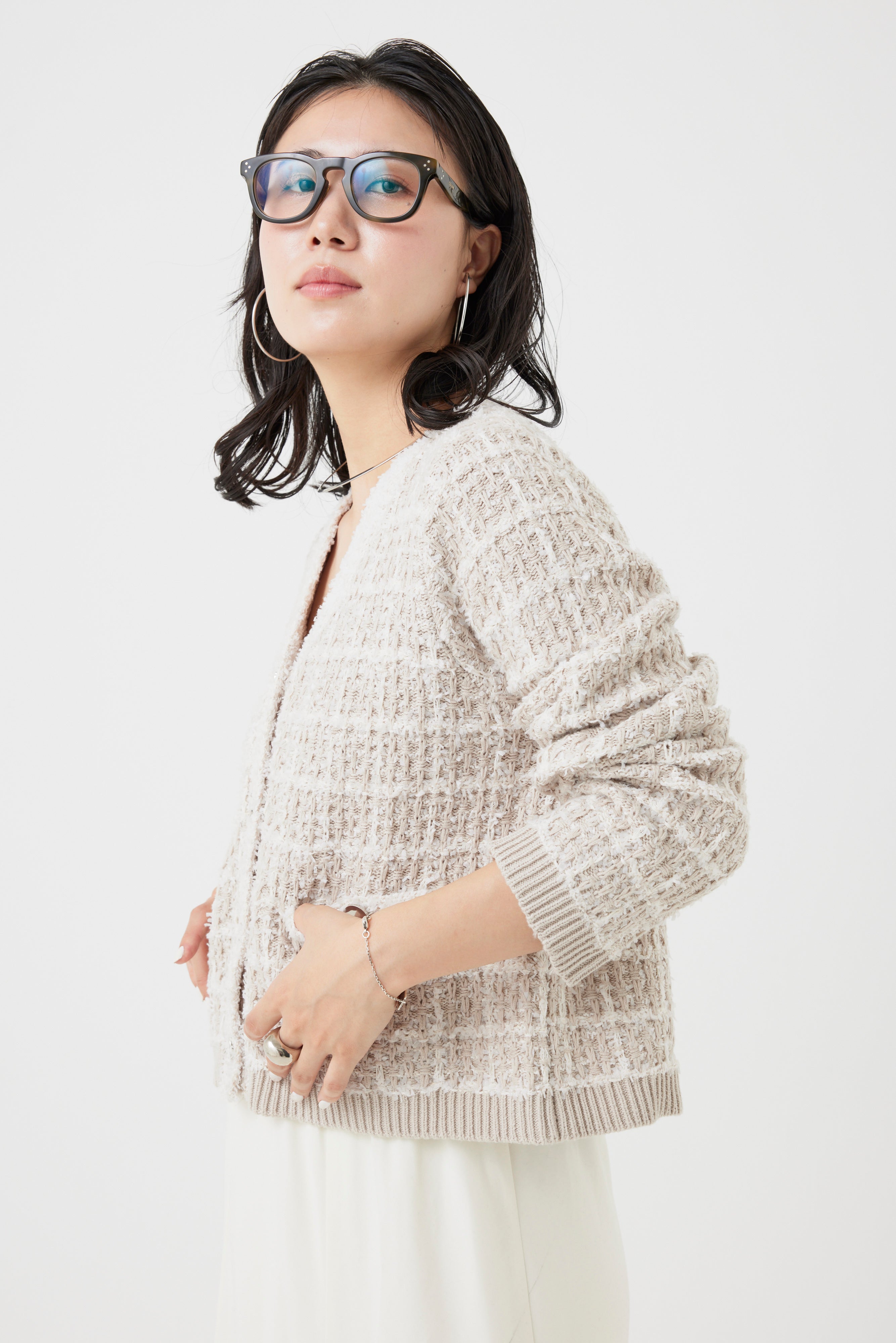 チェックパターンカーディガン(6262-453)