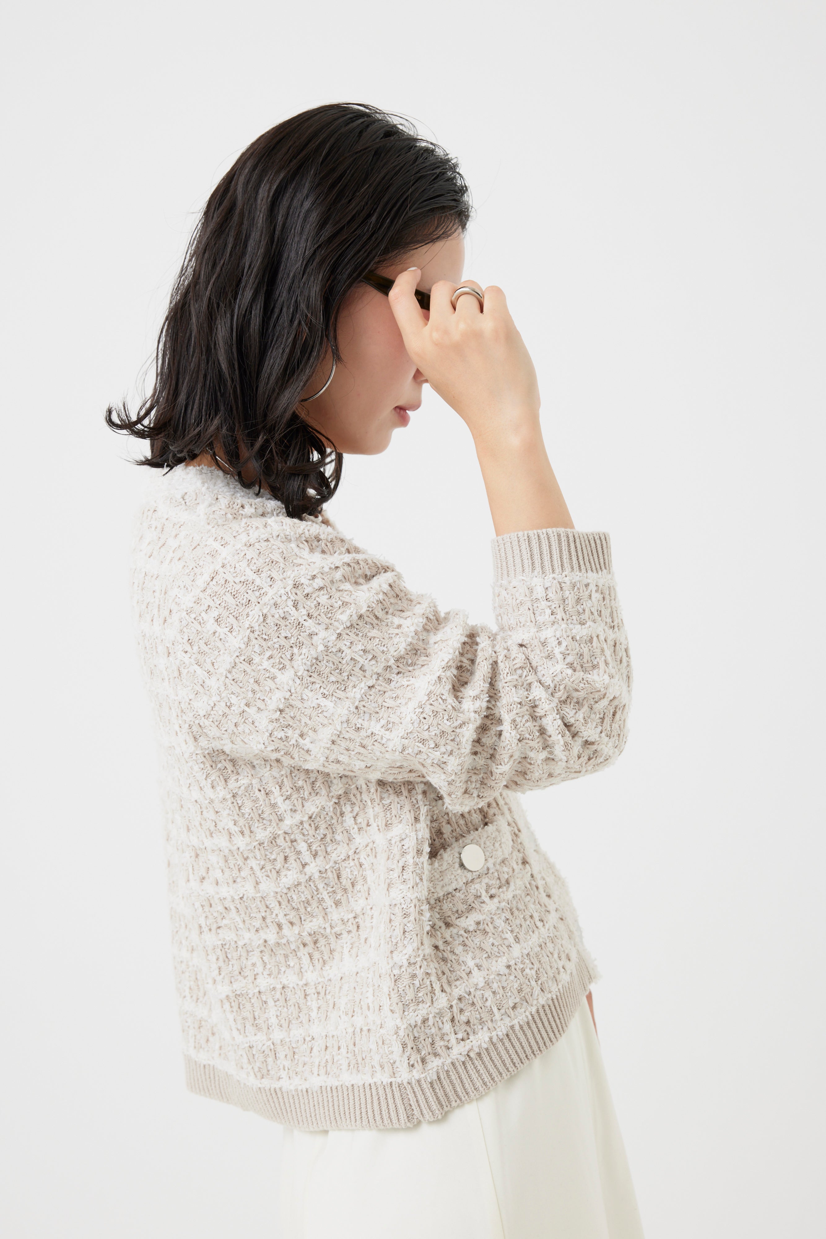 チェックパターンカーディガン(6262-453)