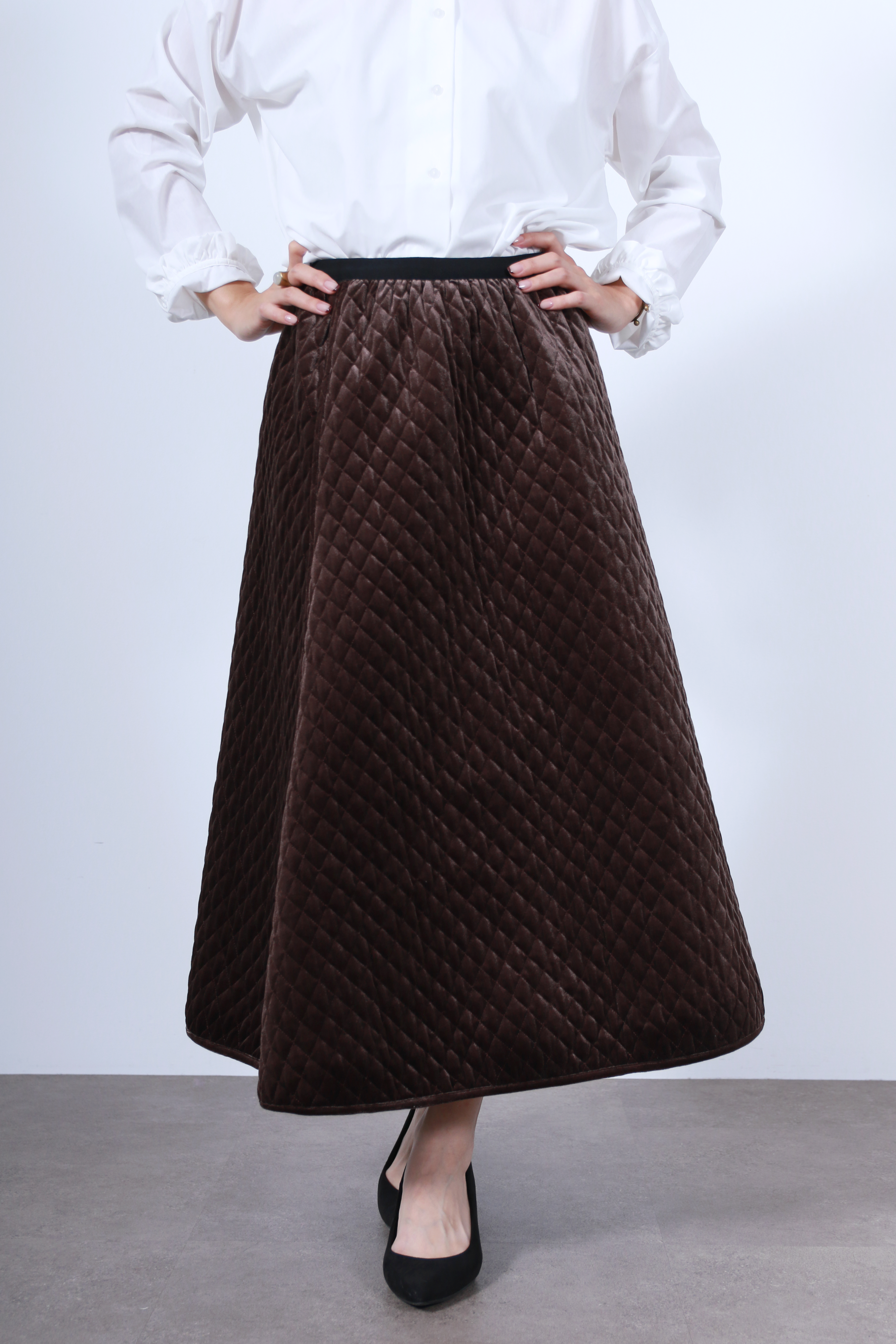 キルティングベロアスカート(6263-501)