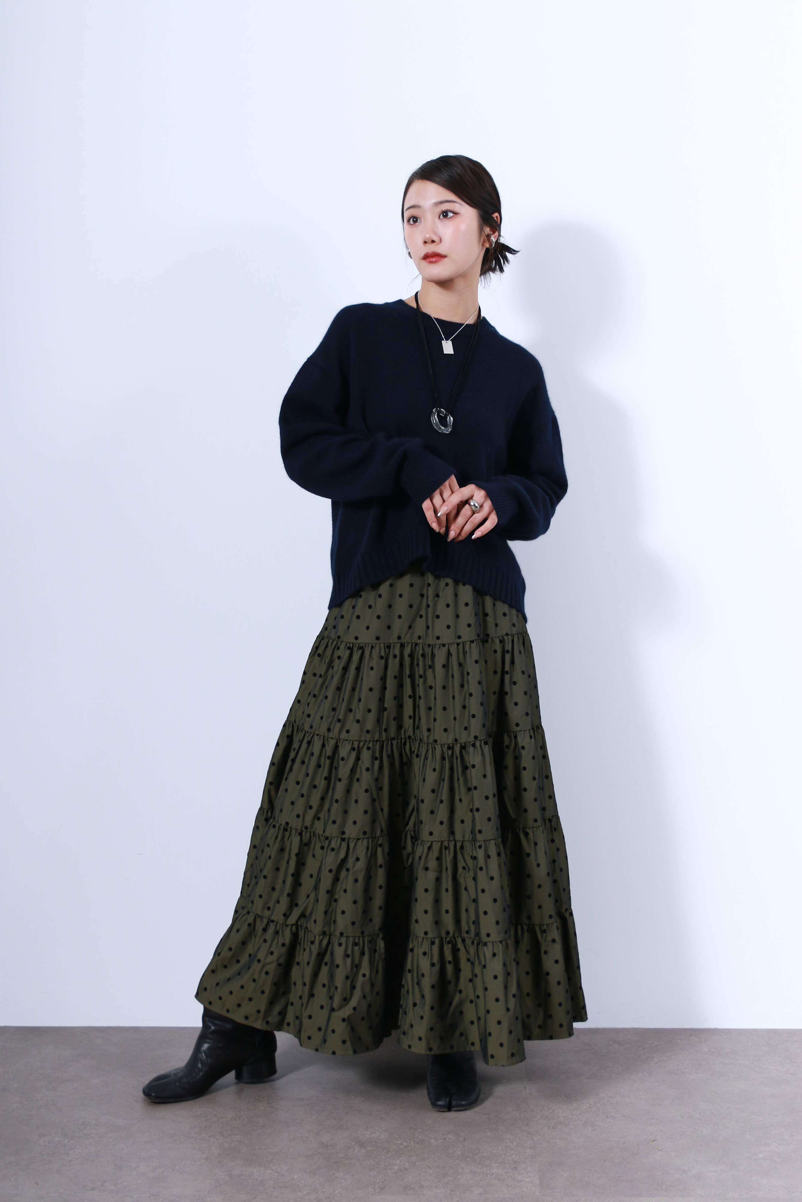 ラクーン混ベーシックプルオーバーニットトップス(6263-531)