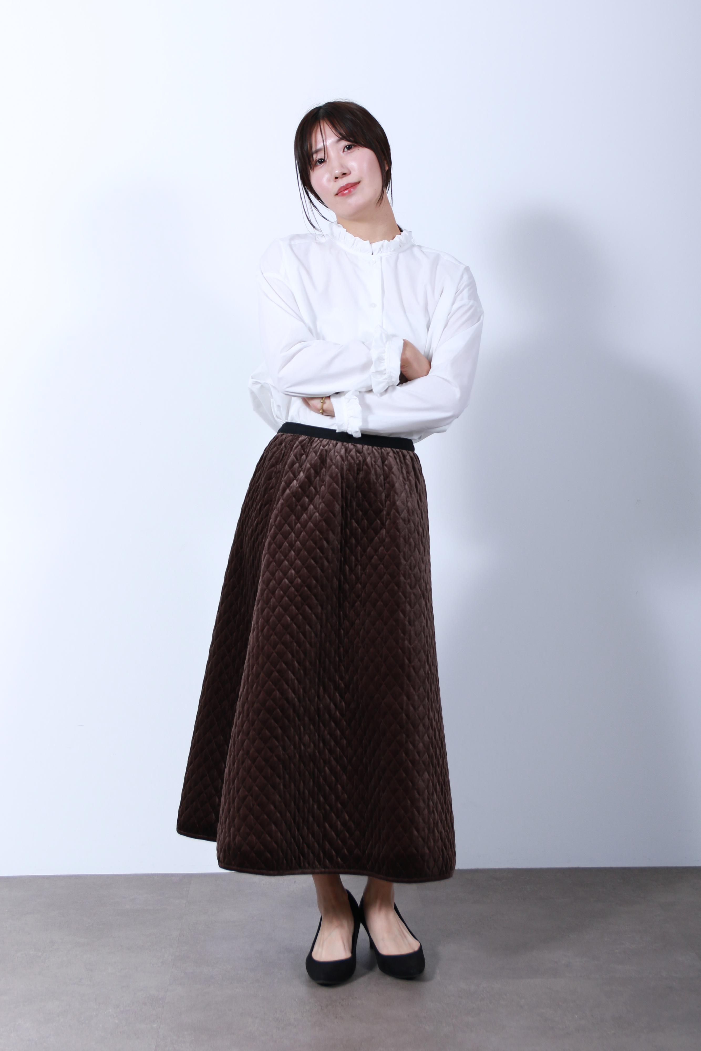 フリルカラーデザインシャツ(6263-498)