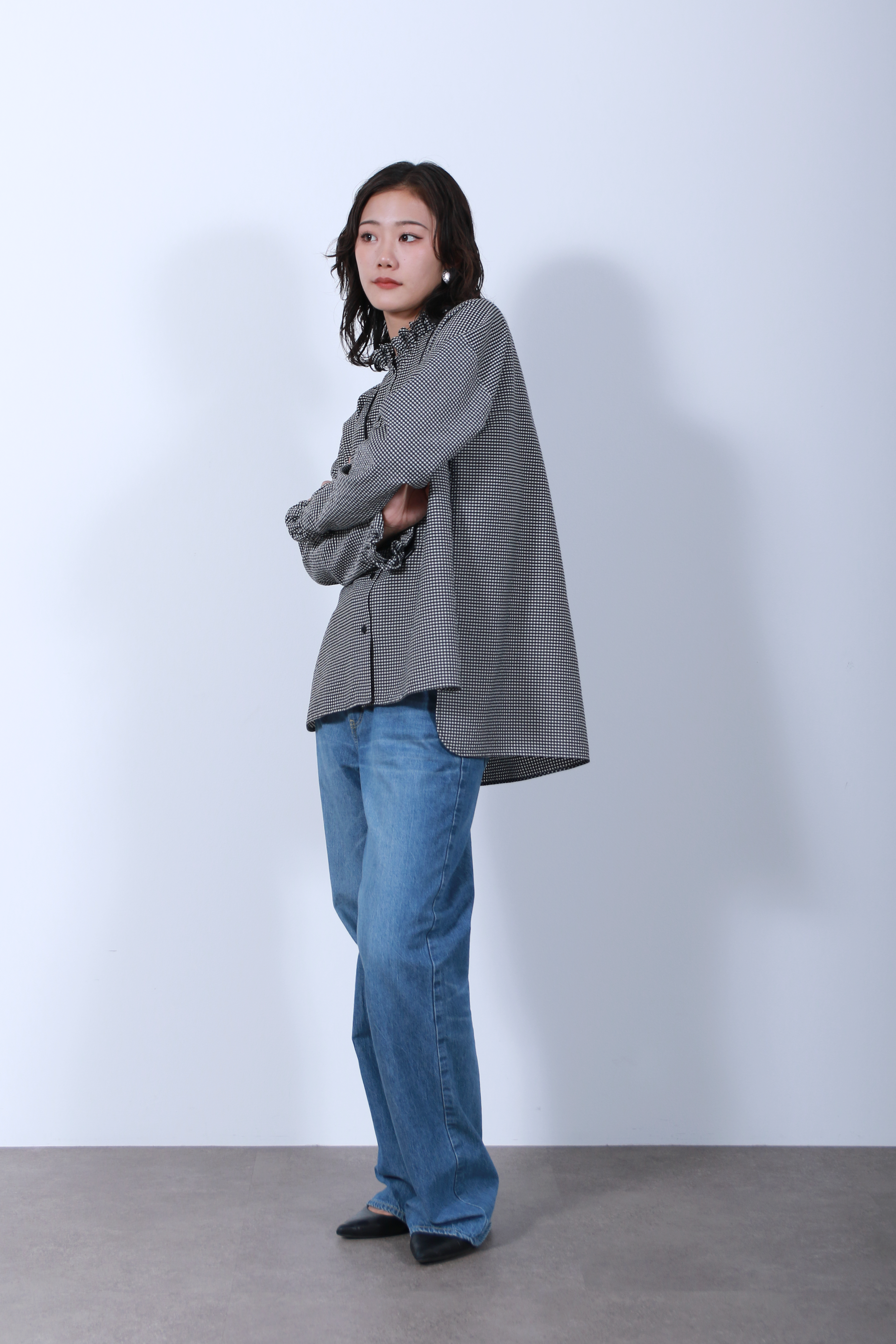 フリルカラーデザインシャツ(6263-498)