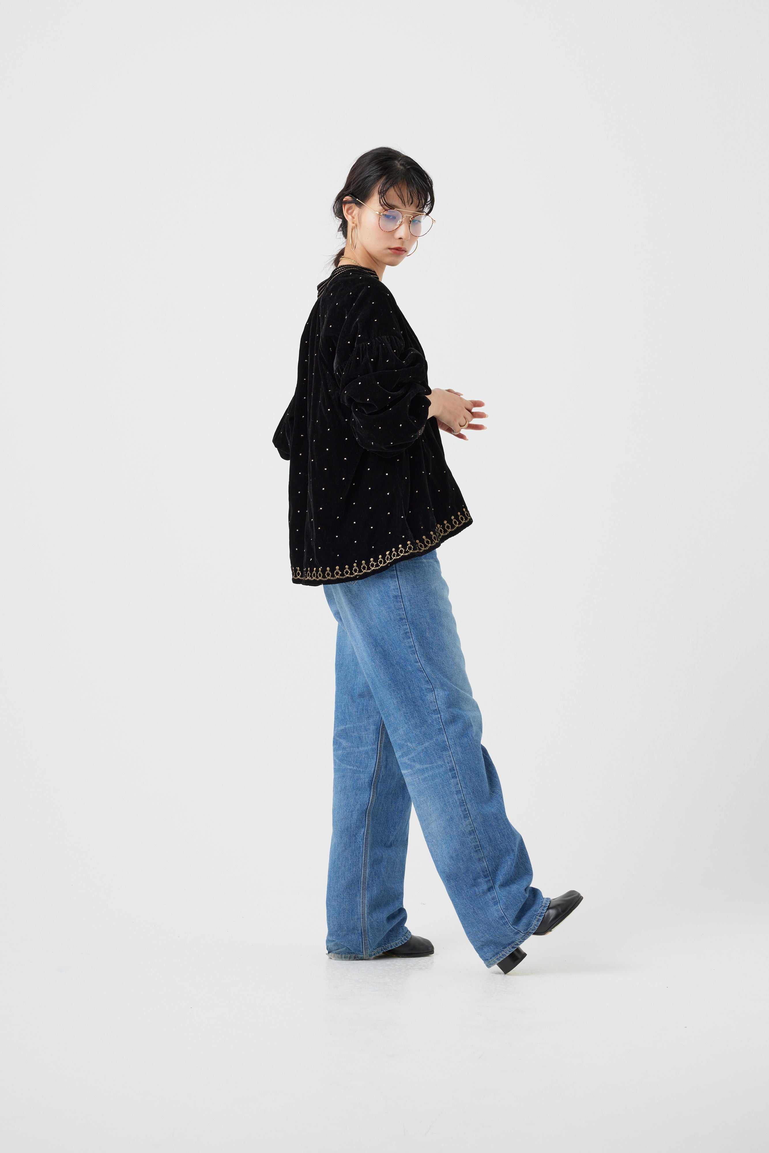 【 9/12 ご予約開始 】インドベロアドット刺繍ブラウス(6265-358)