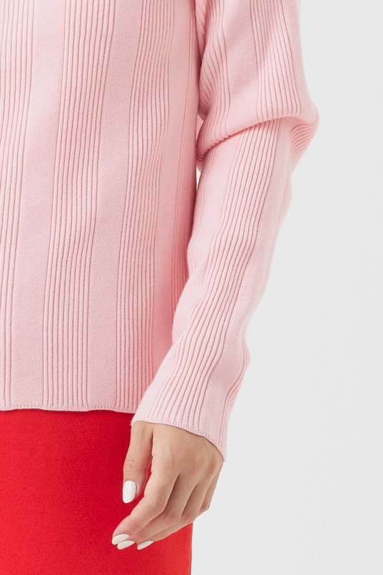 リブ編みポロニットトップス(6262-462)